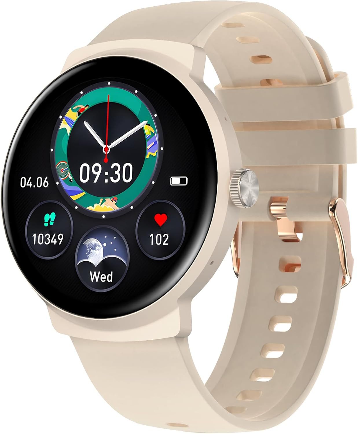 BRIBEJAT B565P Vert Clair Smartwatch (3,5 cm, android ios), Smartwatch mit 1.39" Display, Telefonfunktion, Fitness