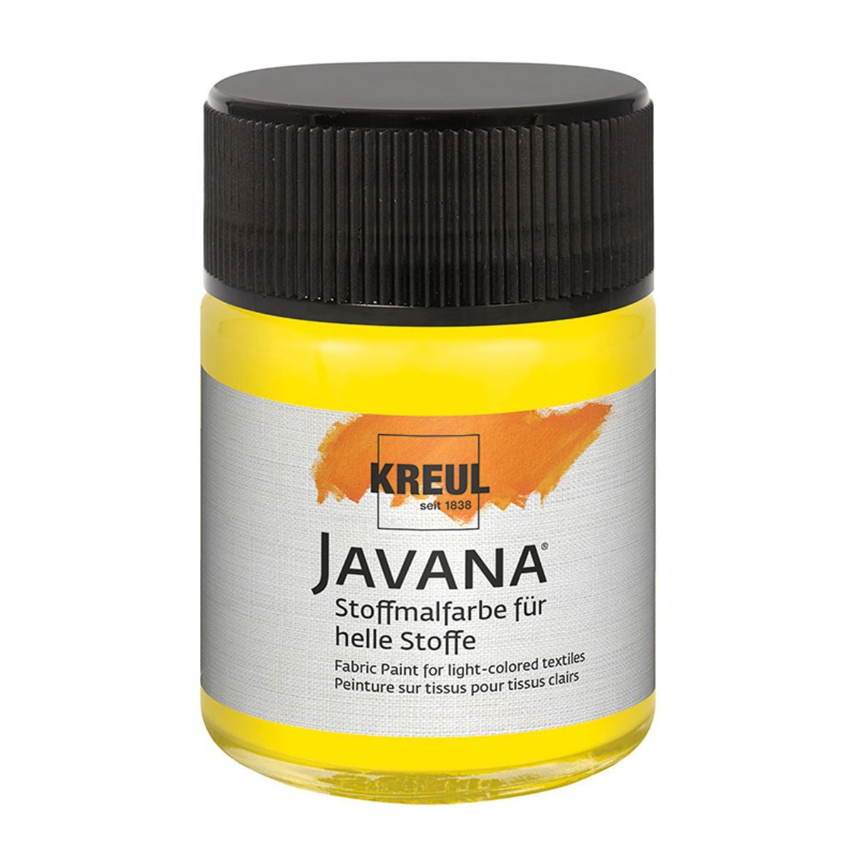 C. KREUL Stoffmalfarbe KREUL Stoffmalfarbe JAVANA leuchtgelb 50ml Glas