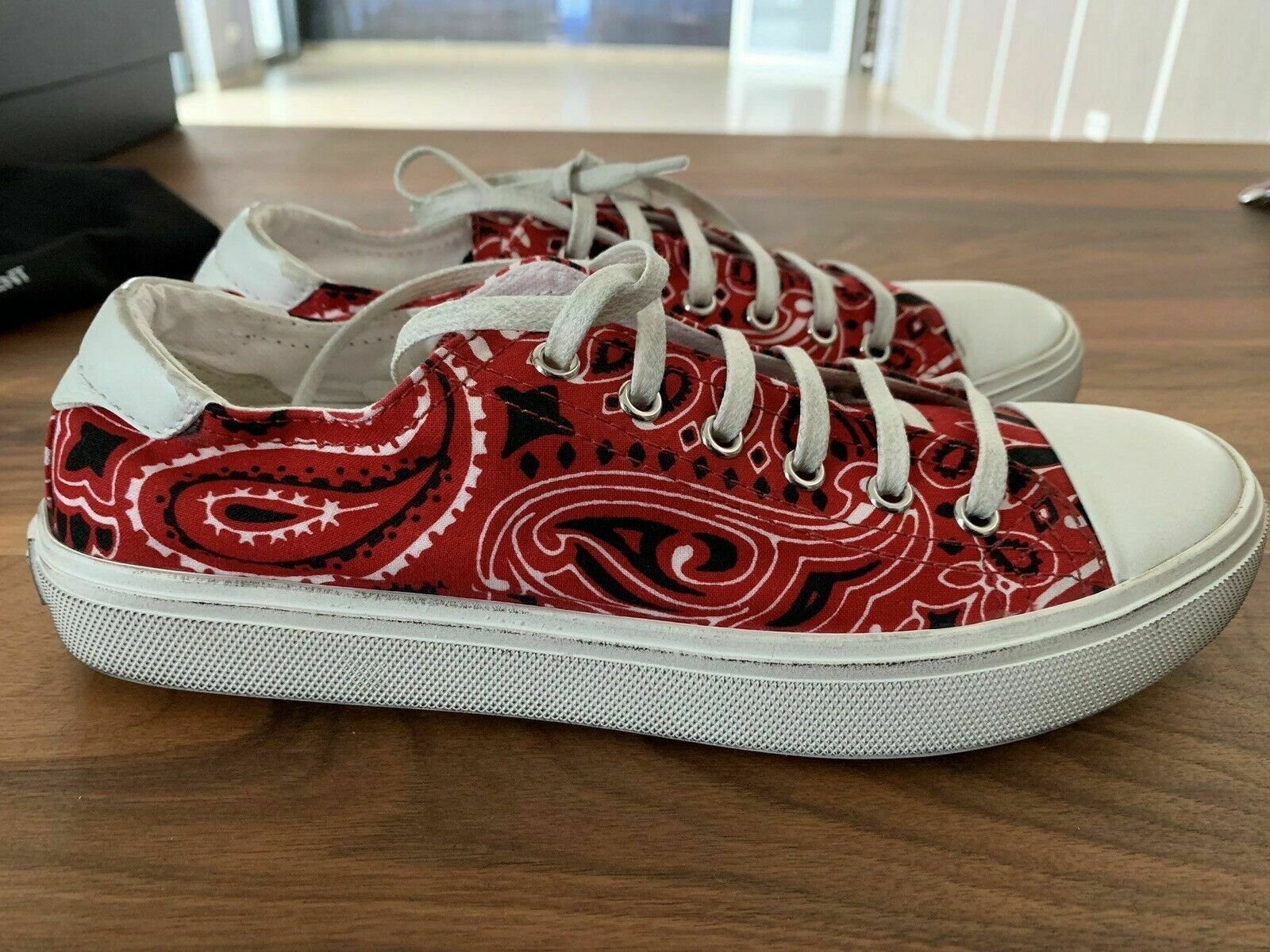 Saint laurent online red bandana shoes