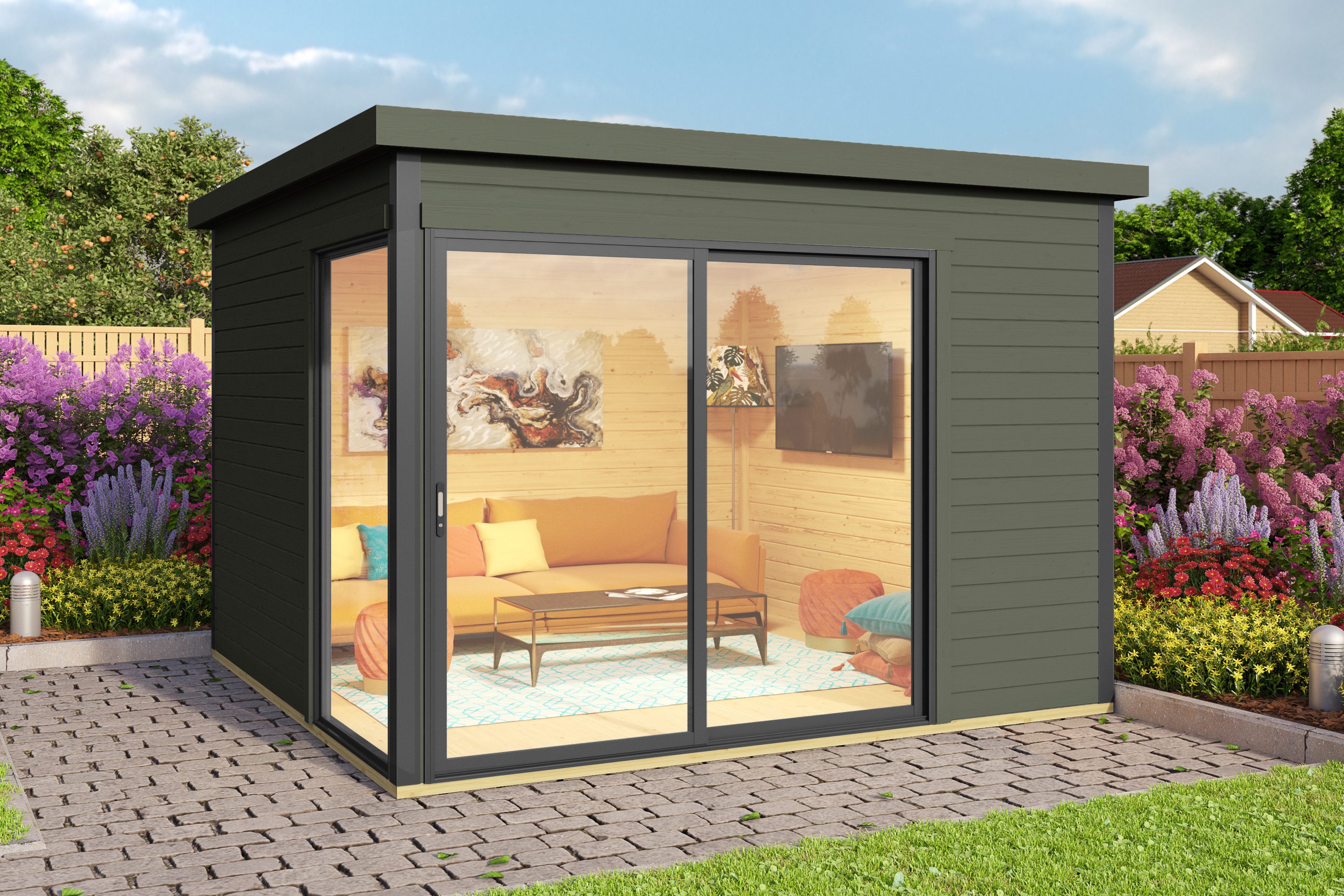 Nordic Holz Gartenhaus DOMEO 1, BxT: 319,6x319,6 cm