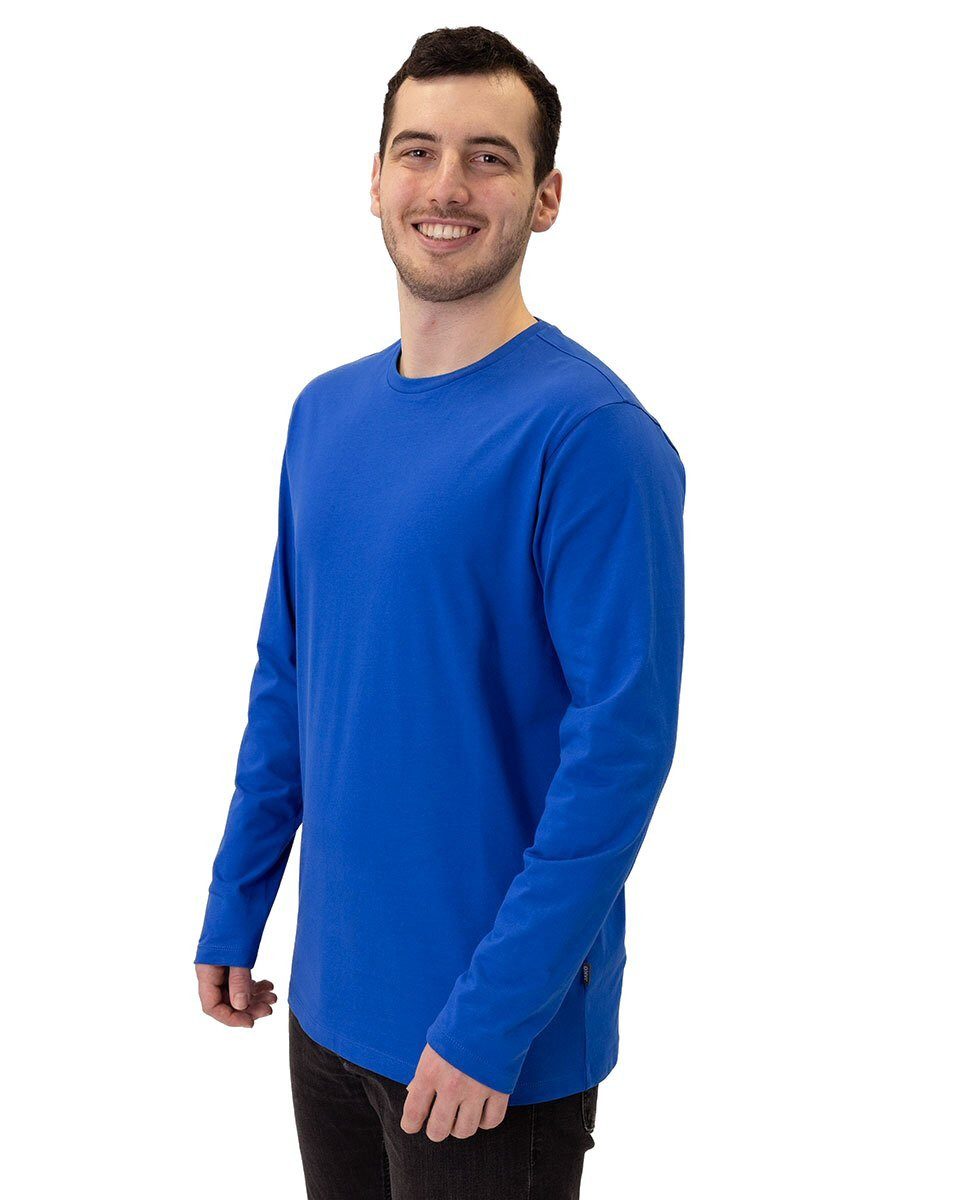 Jako Langarmshirt Organic (Freizeit, Bio-Baumwolle) royalblau Herren günstig online kaufen