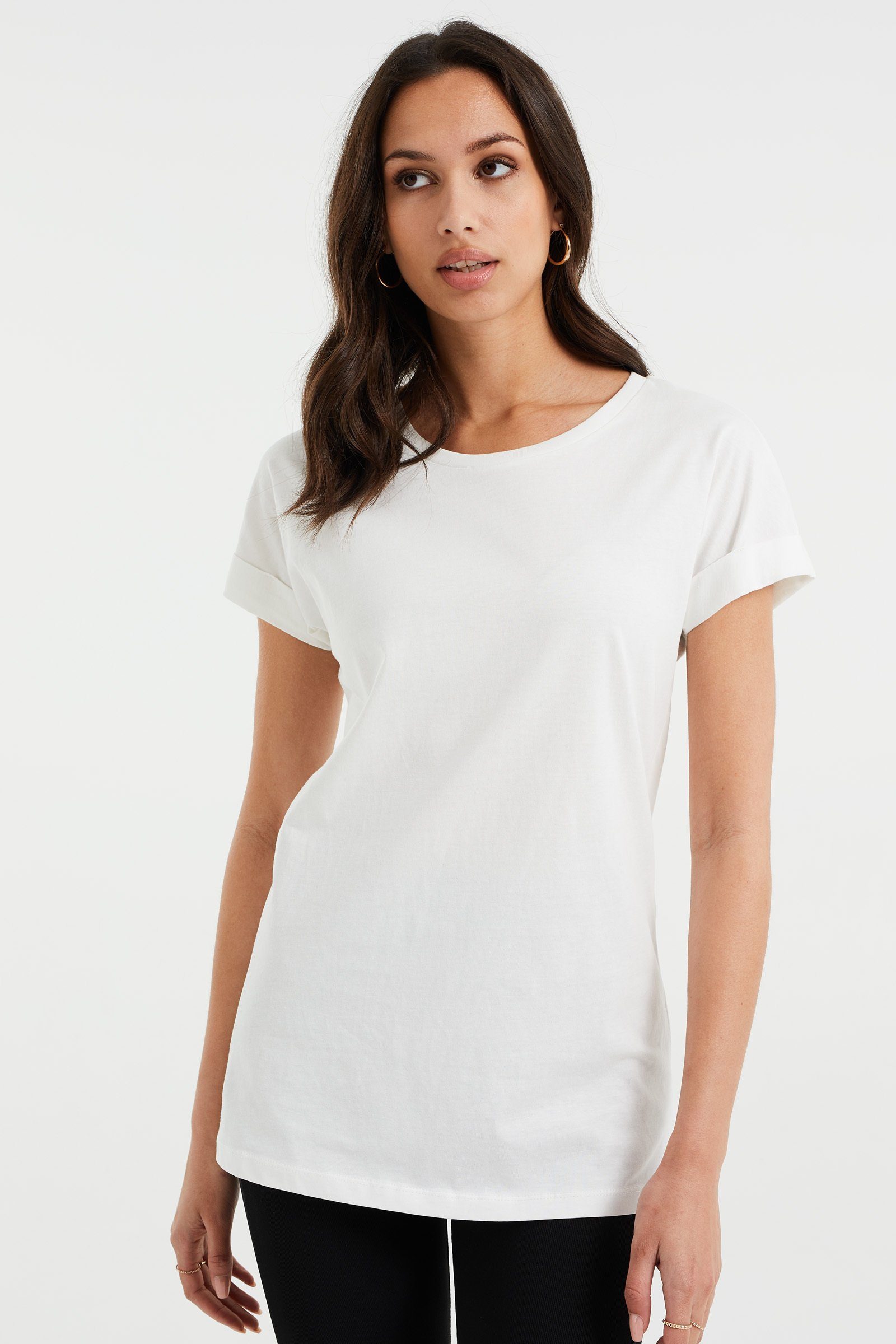 WE Weiß T-Shirt (1-tlg) Fashion