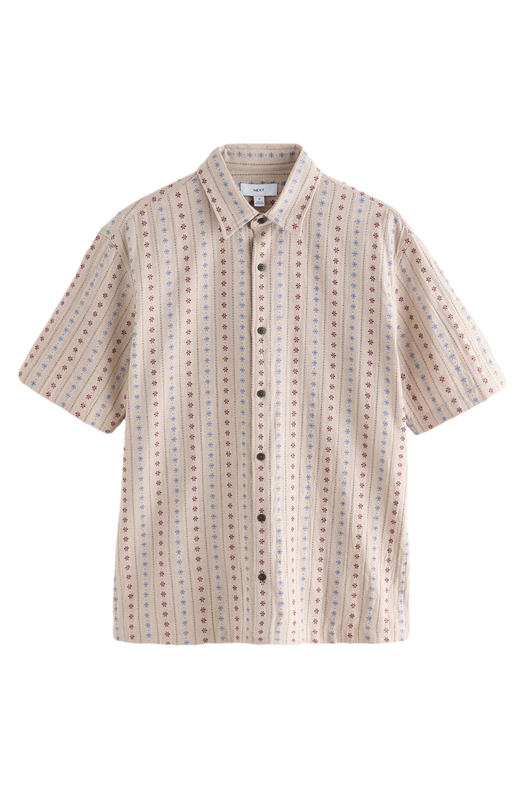 Kurzarmhemd Jacquard-Kurzarmhemd mit Streifen