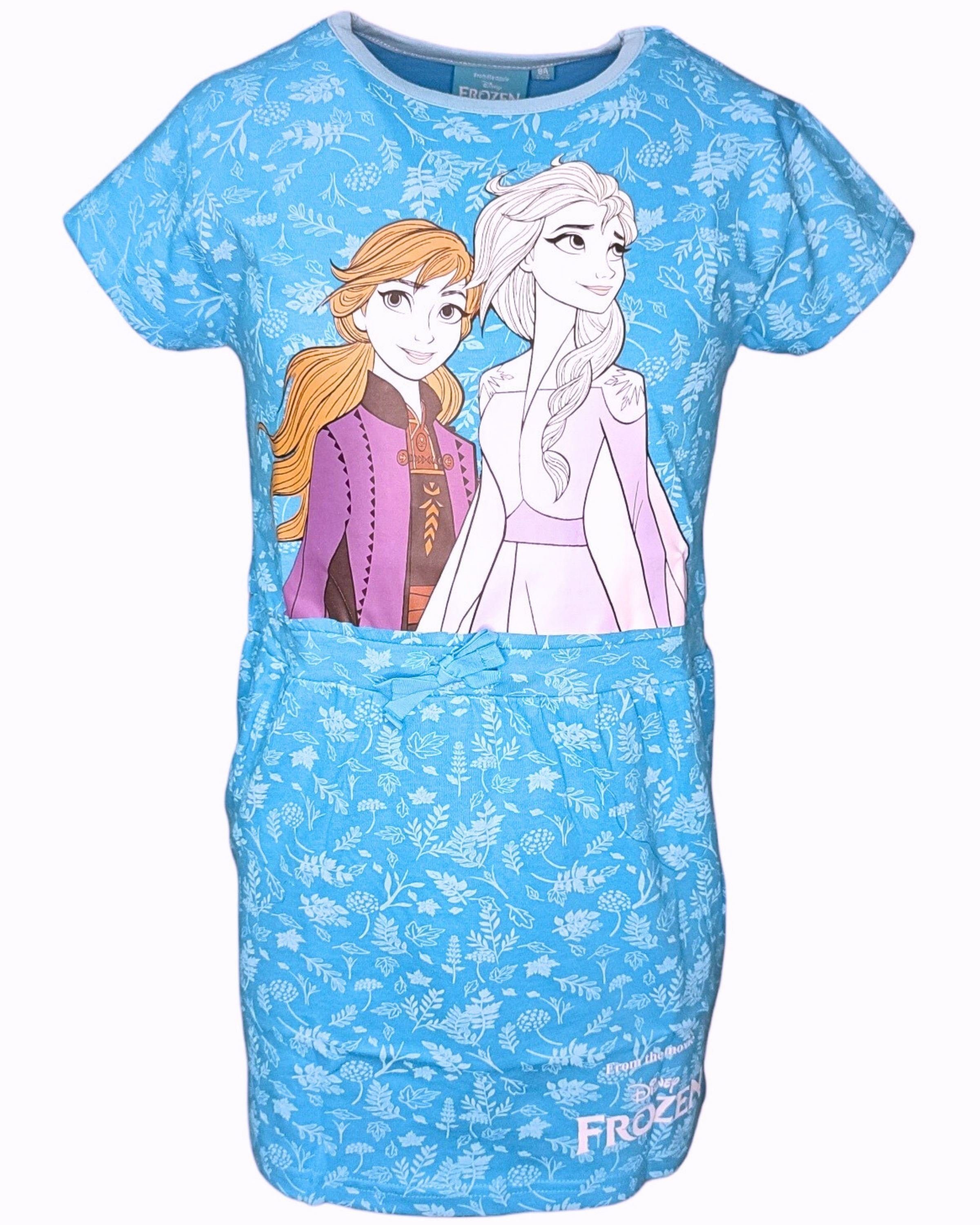 Disney Frozen Sommerkleid Elsa & Anna Jerseykleid für Mädchen Gr. 98-128 cm