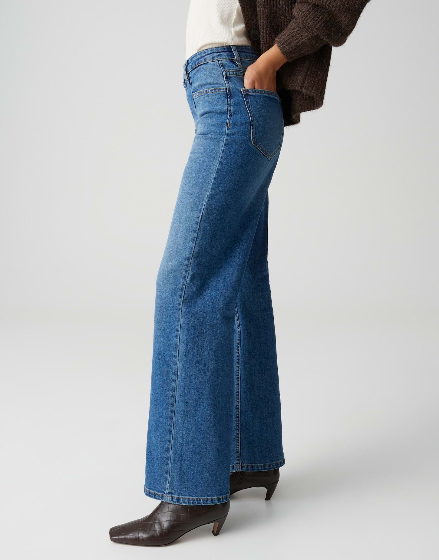 OPUS Weite Jeans MIVY CITY aus Dry Indigo® High Rise Wide Leg, Long, Crinkle-Effekte