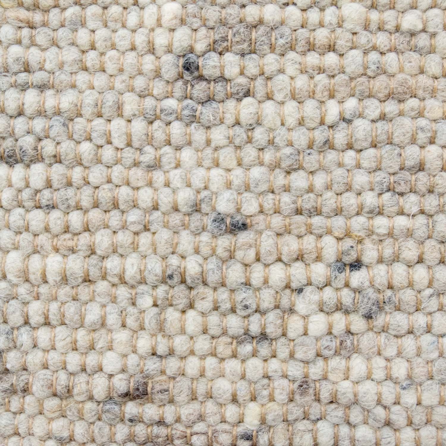 TaCa Home Wollteppich Gewalkter Handweb Woll-Teppich, rechteckig, Höhe: 13 mm, Natur Grau Meliert - 70 x 130 cm