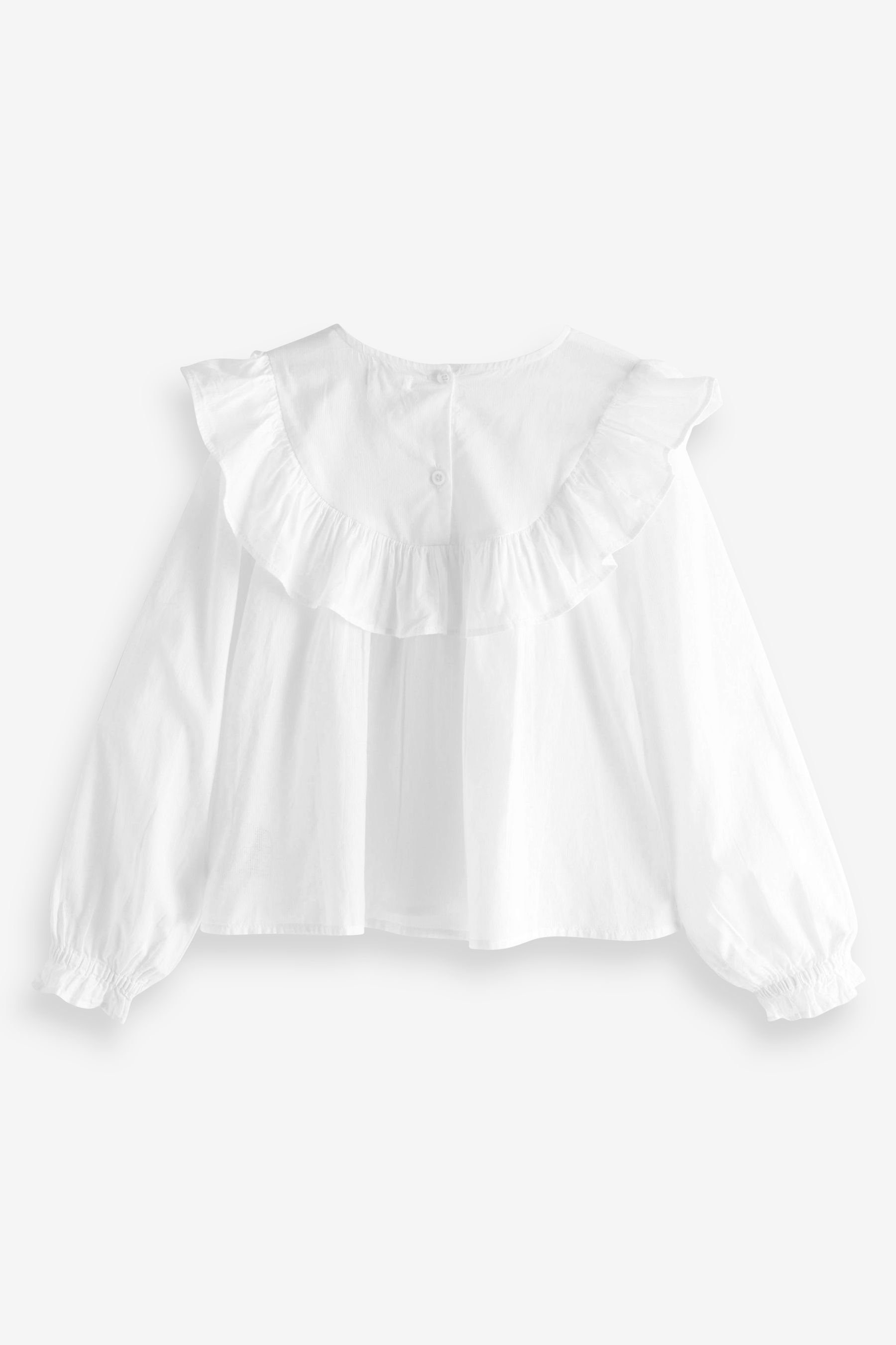 (1-tlg) Rüschenbluse aus Next Blusenshirt Baumwolle White
