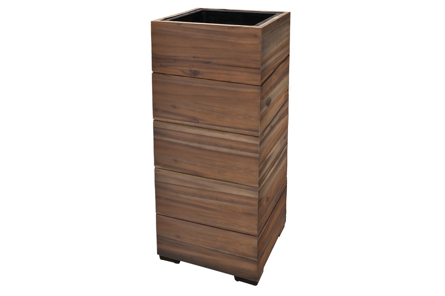 dasmöbelwerk Pflanzkübel Pflanzgefäß Pflanzkasten Blumenkasten Akazienholz 28x62 cm mit Einsatz