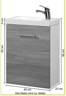 HELD MÖBEL Waschtisch-Set Trento, verschiedene Ausführungen und Farben, BxTxH: 40x23x56 cm, Gästebad SlimLine, Waschplatz