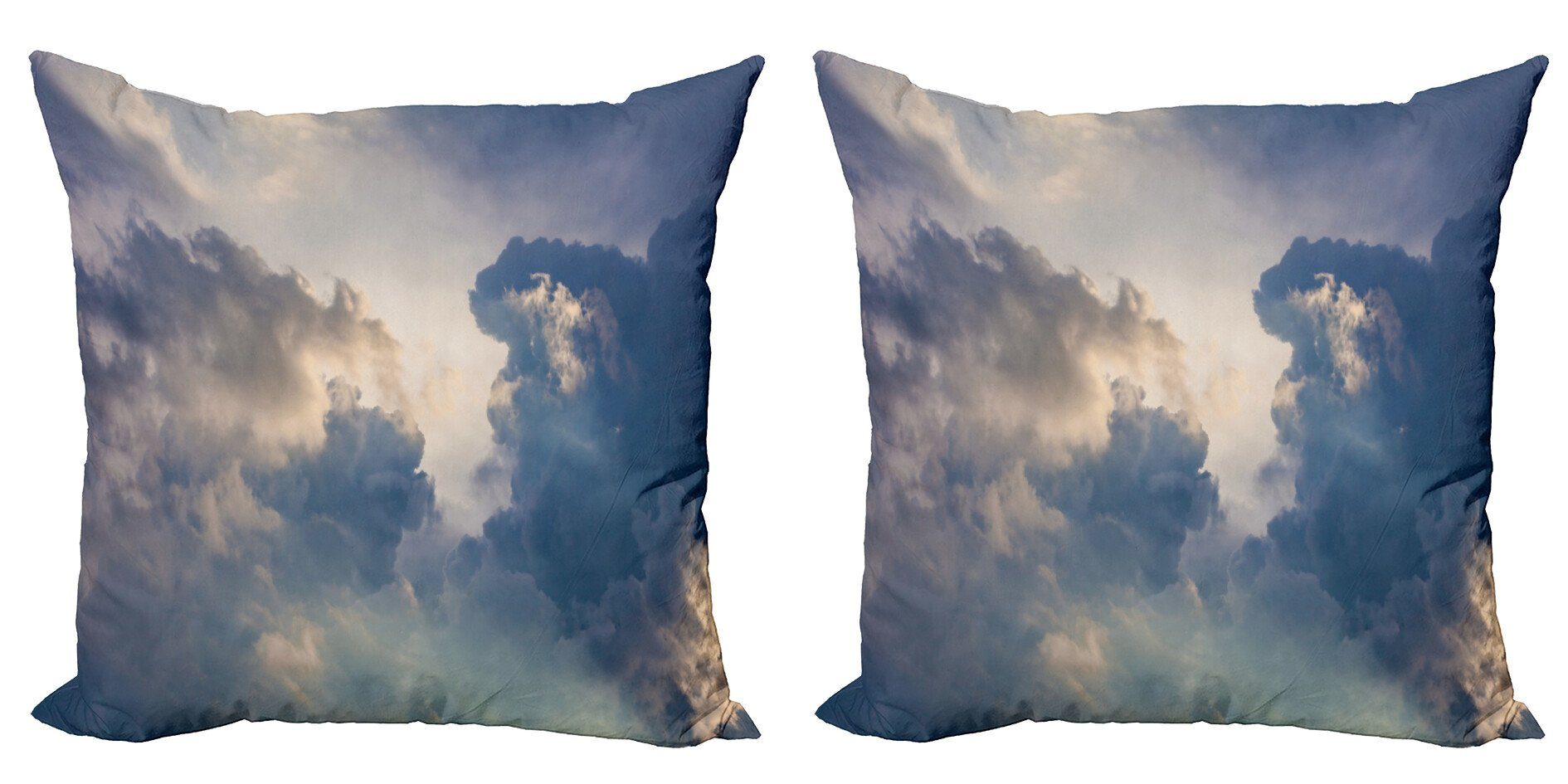 Kissenbezüge Modern Accent Doppelseitiger Digitaldruck, Abakuhaus (2 Stück), Natur Regen Sturm Wolken Himmel