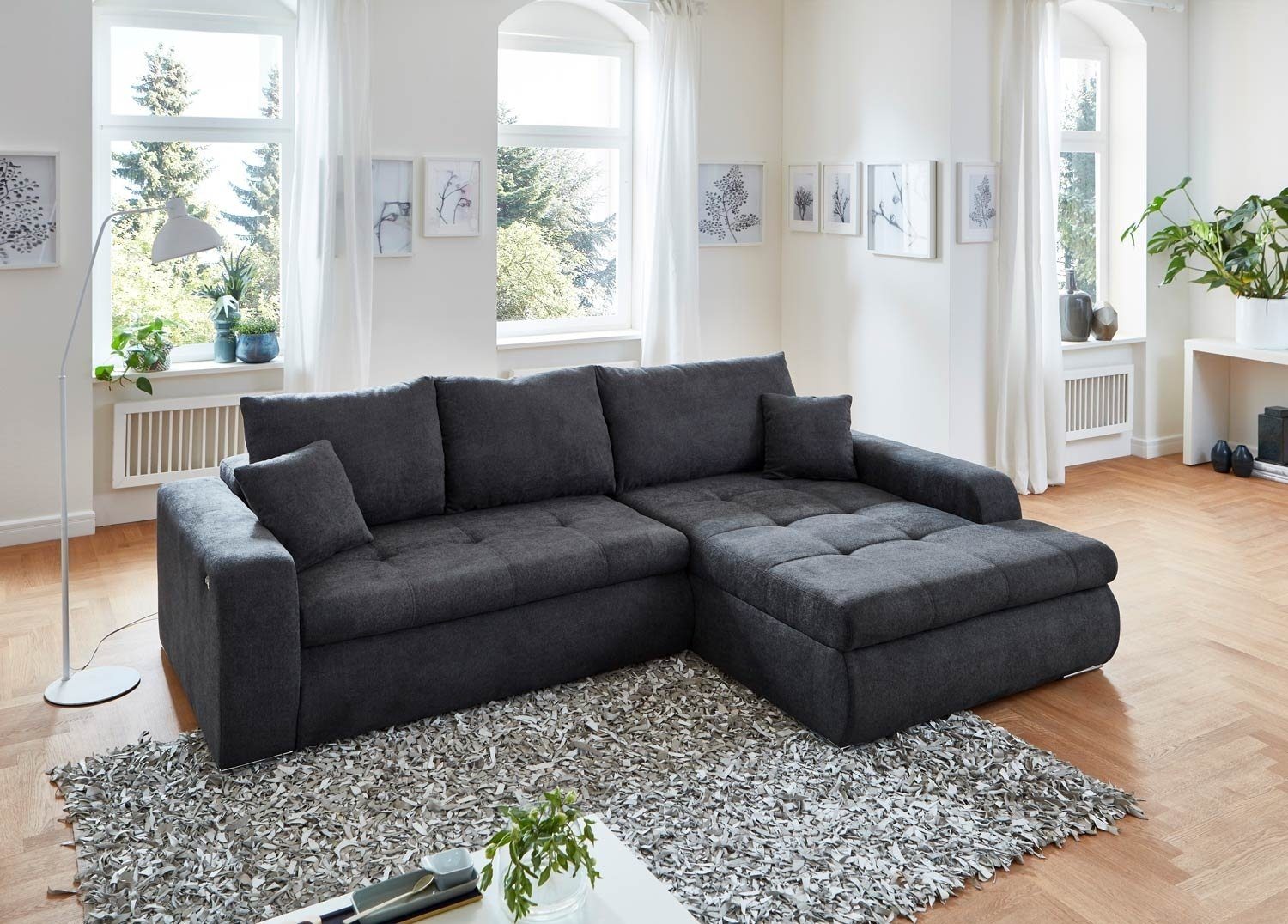 Iwaniccy Sofa FANCY, Grau, Stoffbezug, x x 89 Sitztiefenverstellung 196 elektrische cm, 272