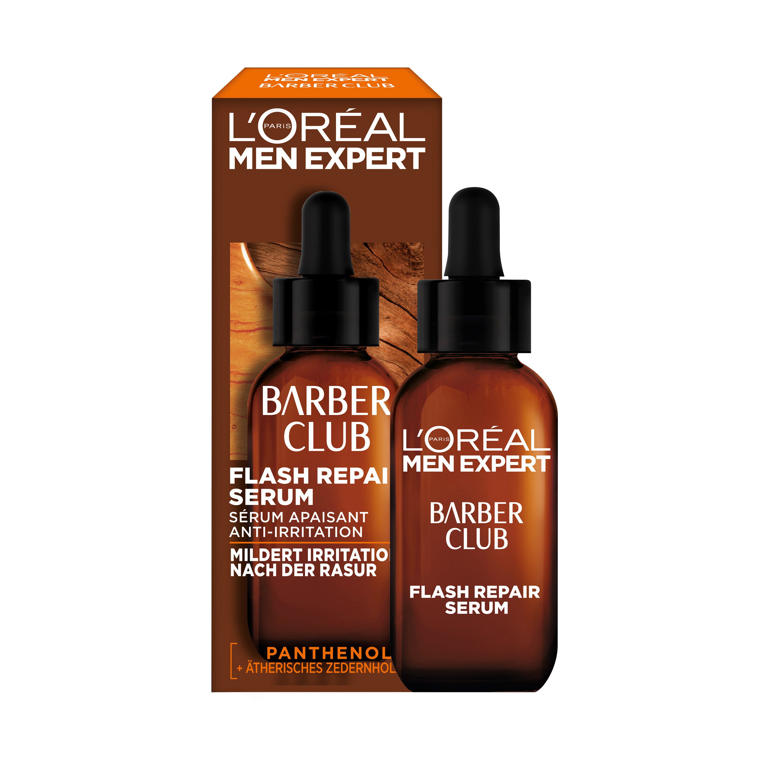 L'ORÉAL PARIS MEN EXPERT Bartserum BARBER CLUB FLASH REPAIR SERUM, bei trockener und irritierter Männerhaut