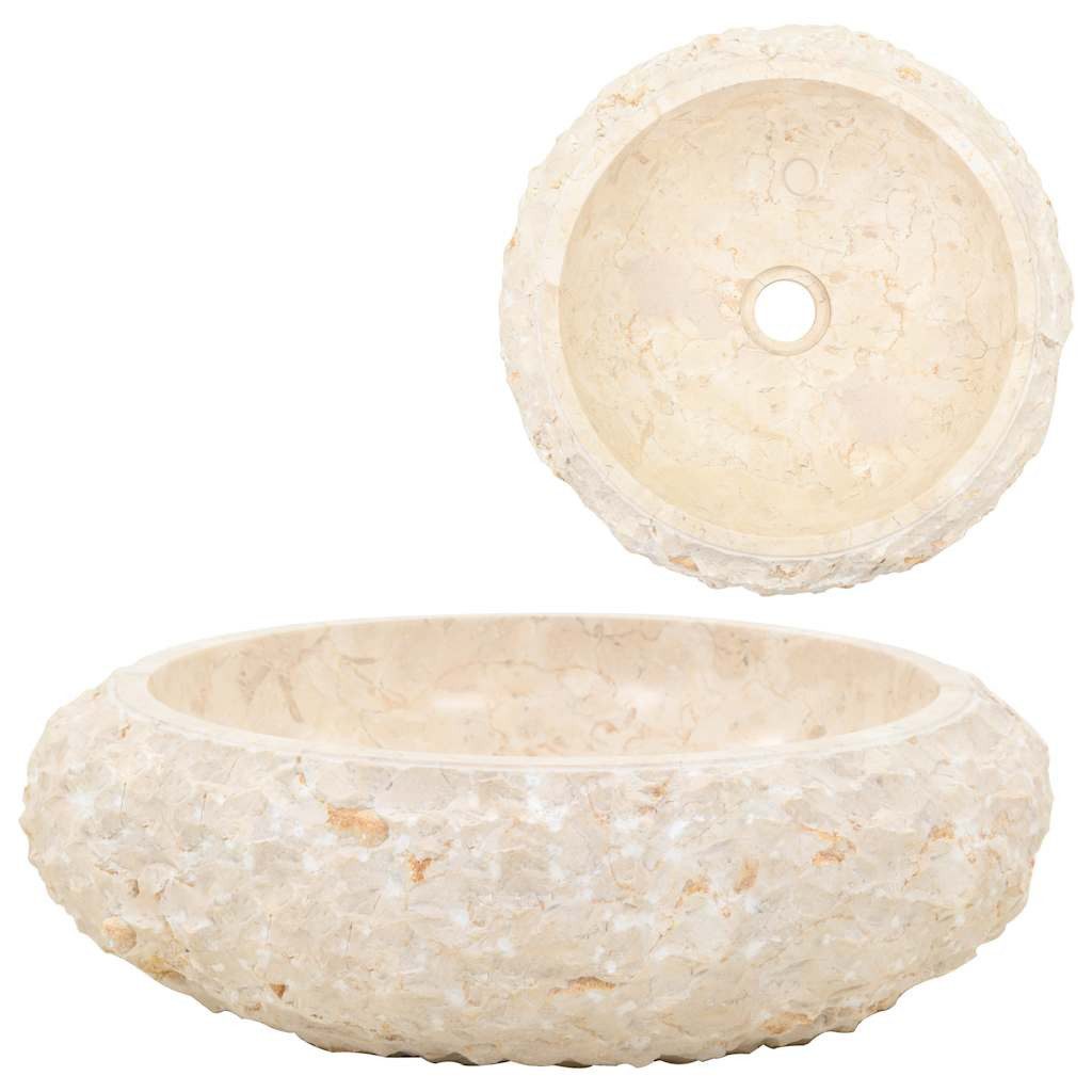 vidaXL Waschbecken Waschbecken 40x12 cm Marmor Creme