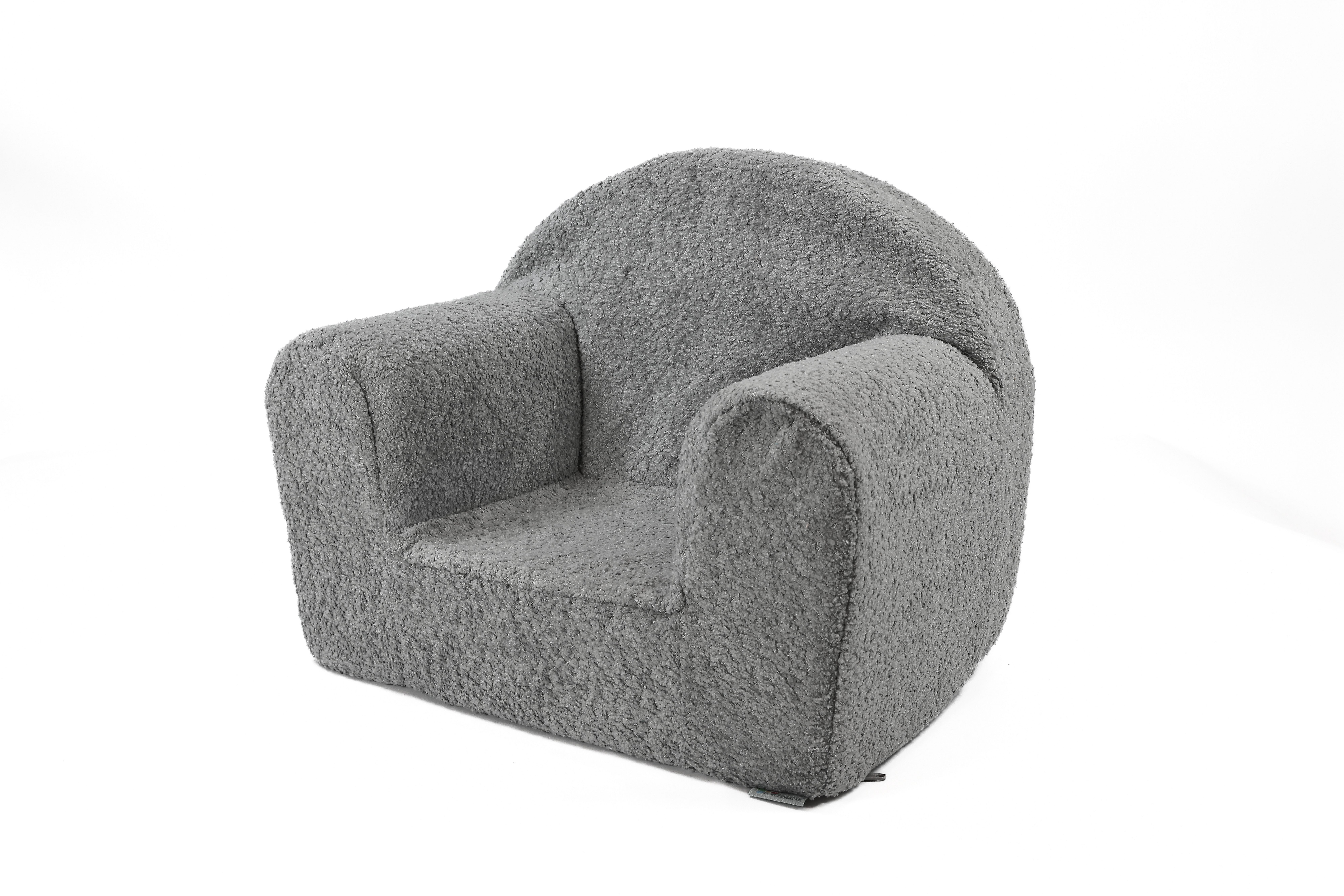FORTISLINE Kindersessel Mini in Teddy-Stoff Kuschelsessel Babysessel Spielsessel rund, Der Bezug ist abnehmbar und waschbar