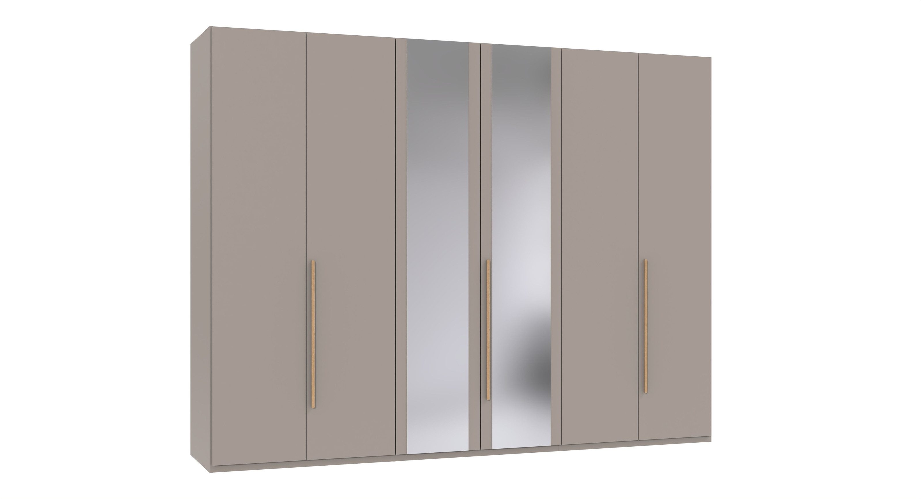 freiraum Drehtürenschrank LONDON in SAHARAGRAU + ARTISAN EICHE DEKOR - 270x208x58cm (BxHxT)