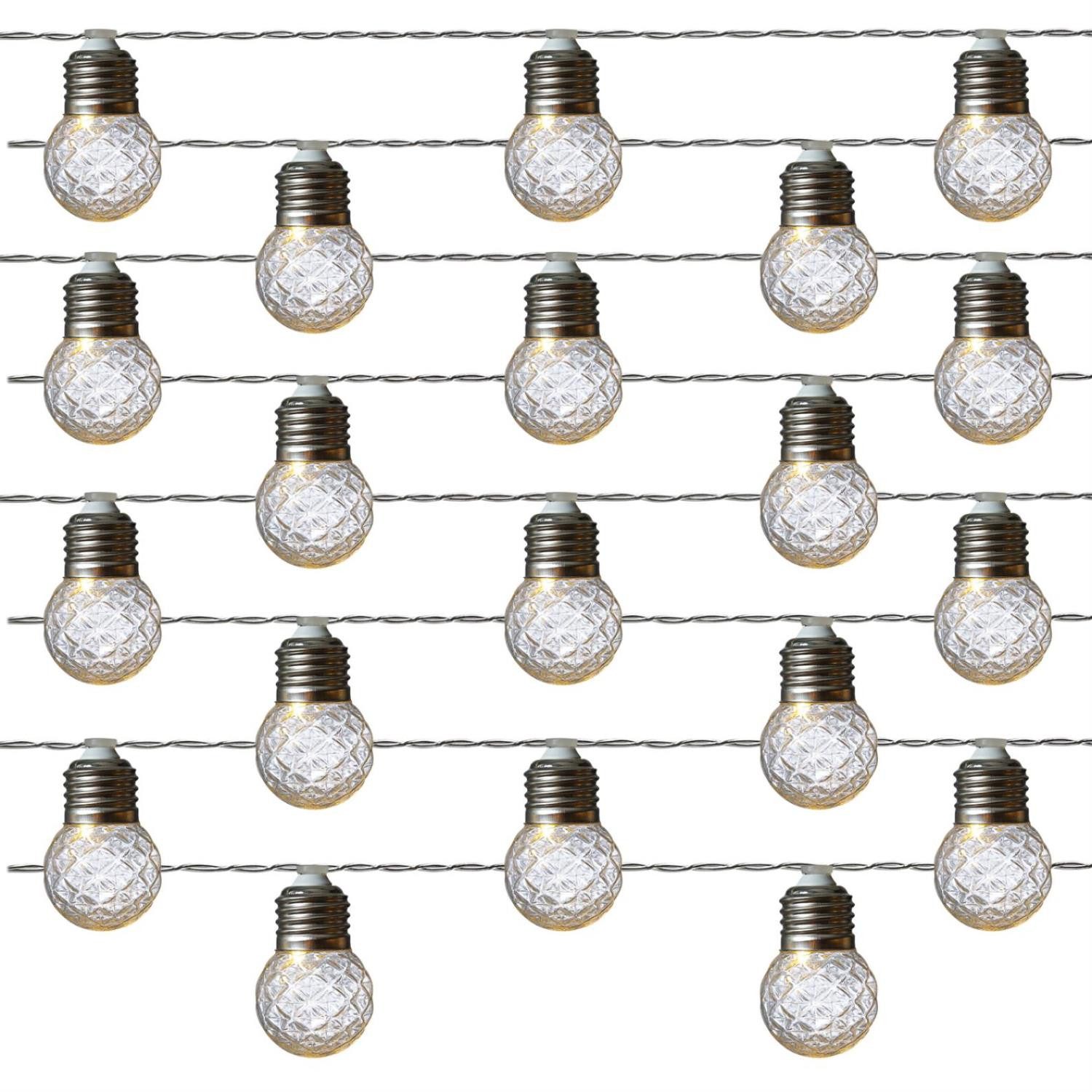 LED-Lichterkette 20 Kristallkugeln Solar Deko Kugel Girlande Außen Lichtsensor L: 3,8m