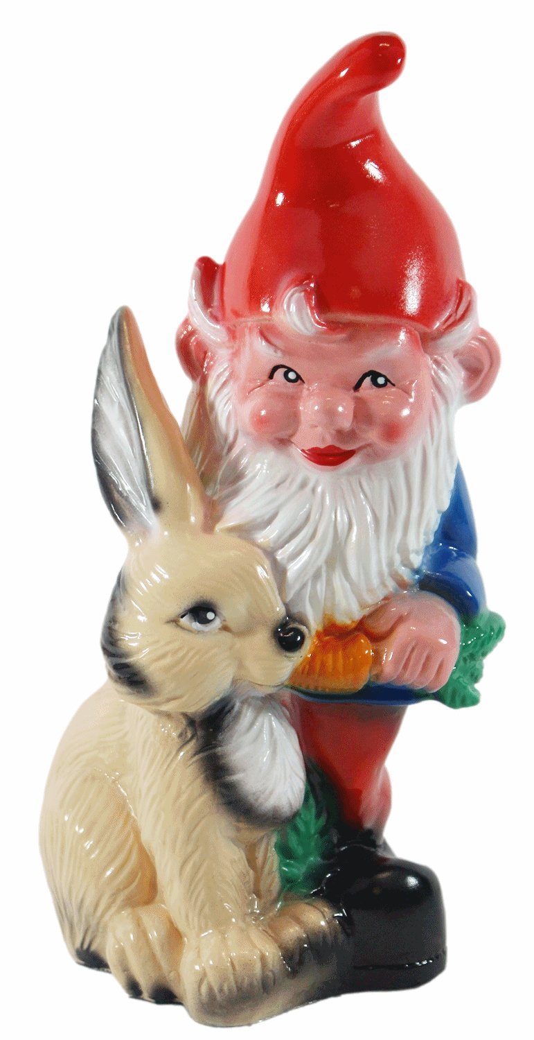 Zwerg stehend Müller Otto mit Kunststoff Gartenzwerg Müller H Figur 30 cm Gartenzwerg Gartenfigur aus Hase