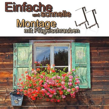 BigDean Blumenkastenhalter Blumenkastenhalterung 2 Stück Braun für Balkon und Geländer
