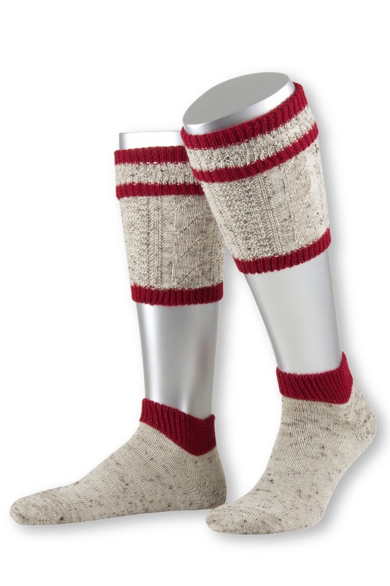 Lusana Trachtensocken Loferl - L479T - dunkelblau, oliv, dunkelrot