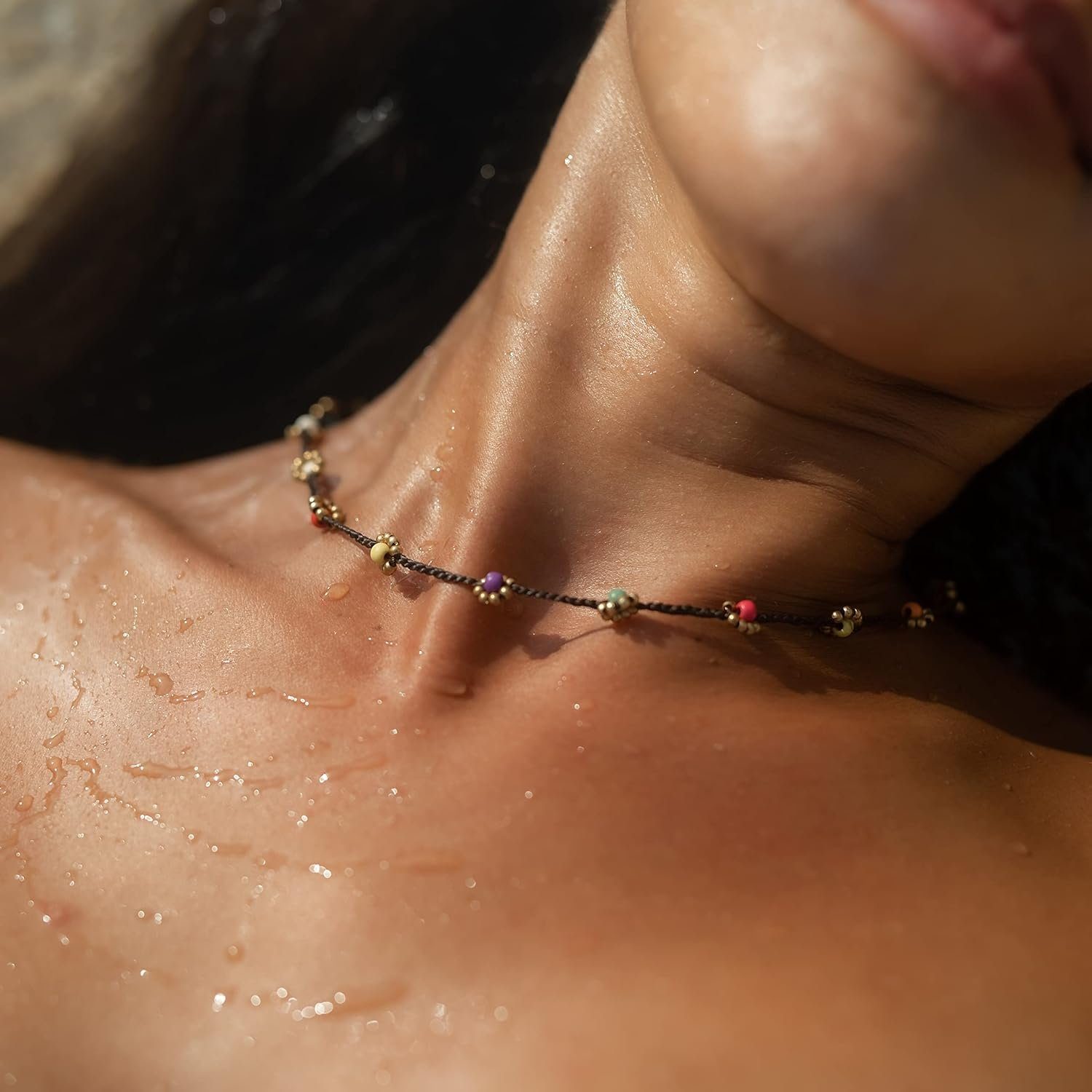 Made by Nami Perlenkette Surfer Halskette Perlen Boho Schmuck, Festival Str günstig online kaufen