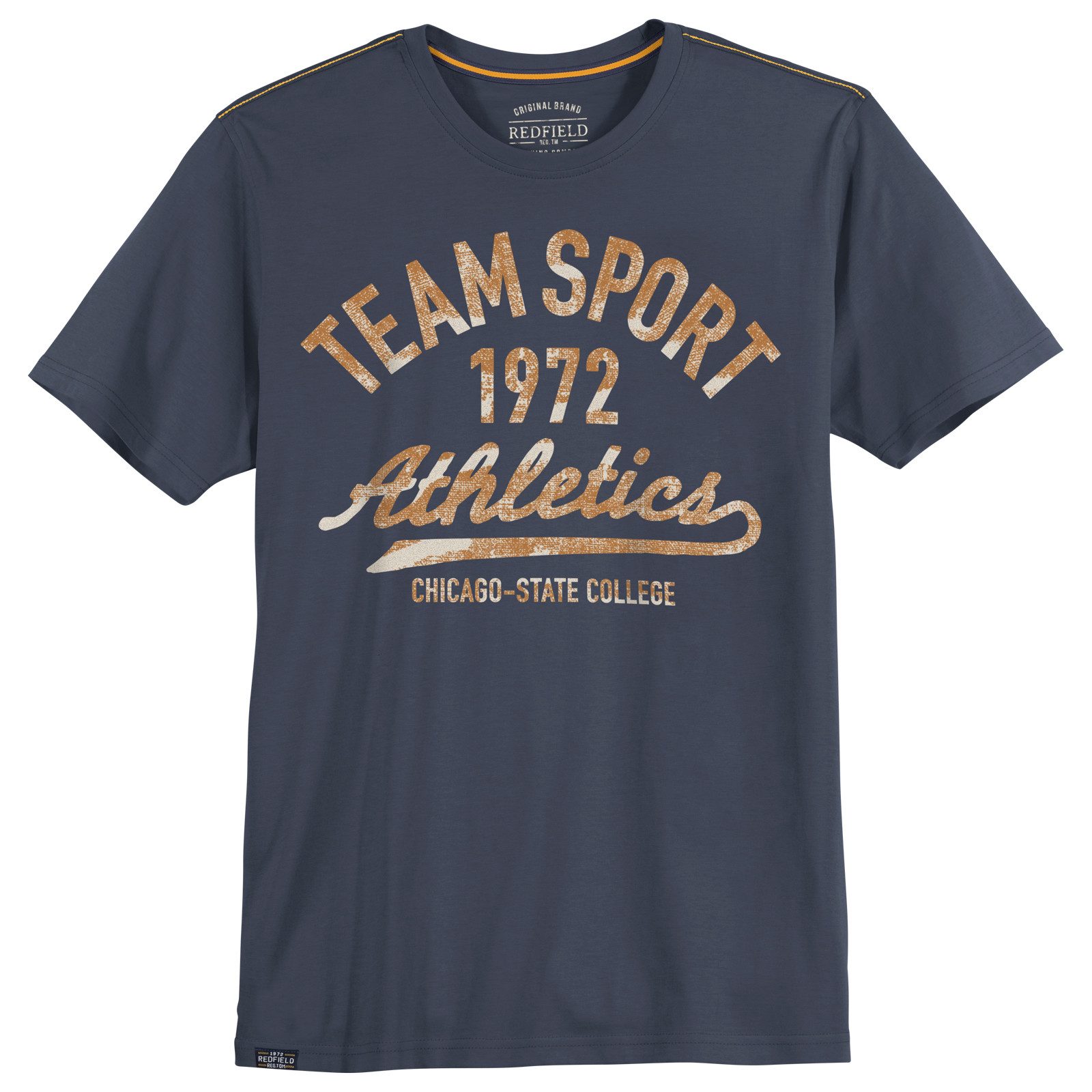 redfield Print-Shirt Redfield Übergrößen T-Shirt Print Team Sport navy
