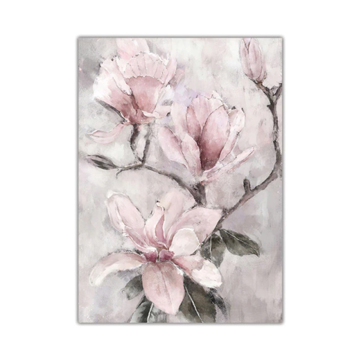 TPFLiving Kunstdruck (OHNE RAHMEN) Poster - Leinwand - Wandbild, Rosa Blumen - 3 Motive in 17 Größen zur Auswahl - (Auch in DIN A4, DIN A3 und DIN A2 - Günstiges 3-er Set), Farben: Rosa, Weiß - Größe: 40x60cm