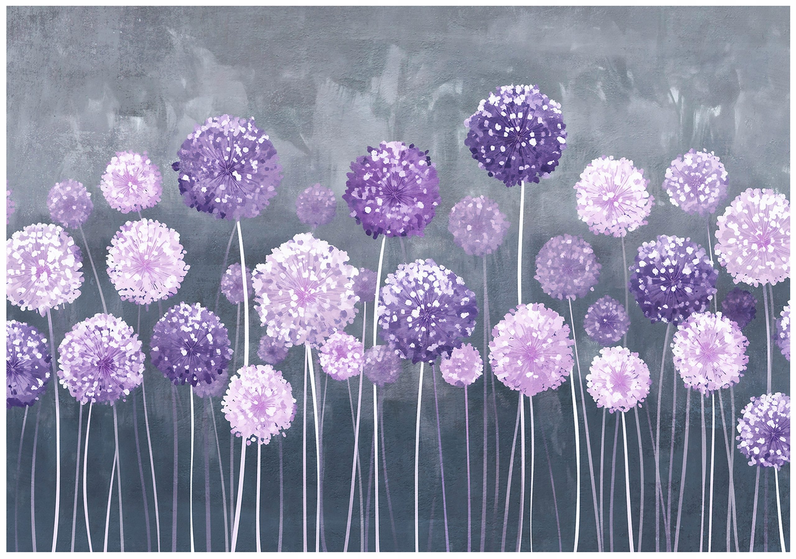 Wallarena Fototapete Blumen Beton - Lila - Elegant - Vinyl - Schlafzimmer, glatt, (3 St), 312x219cm