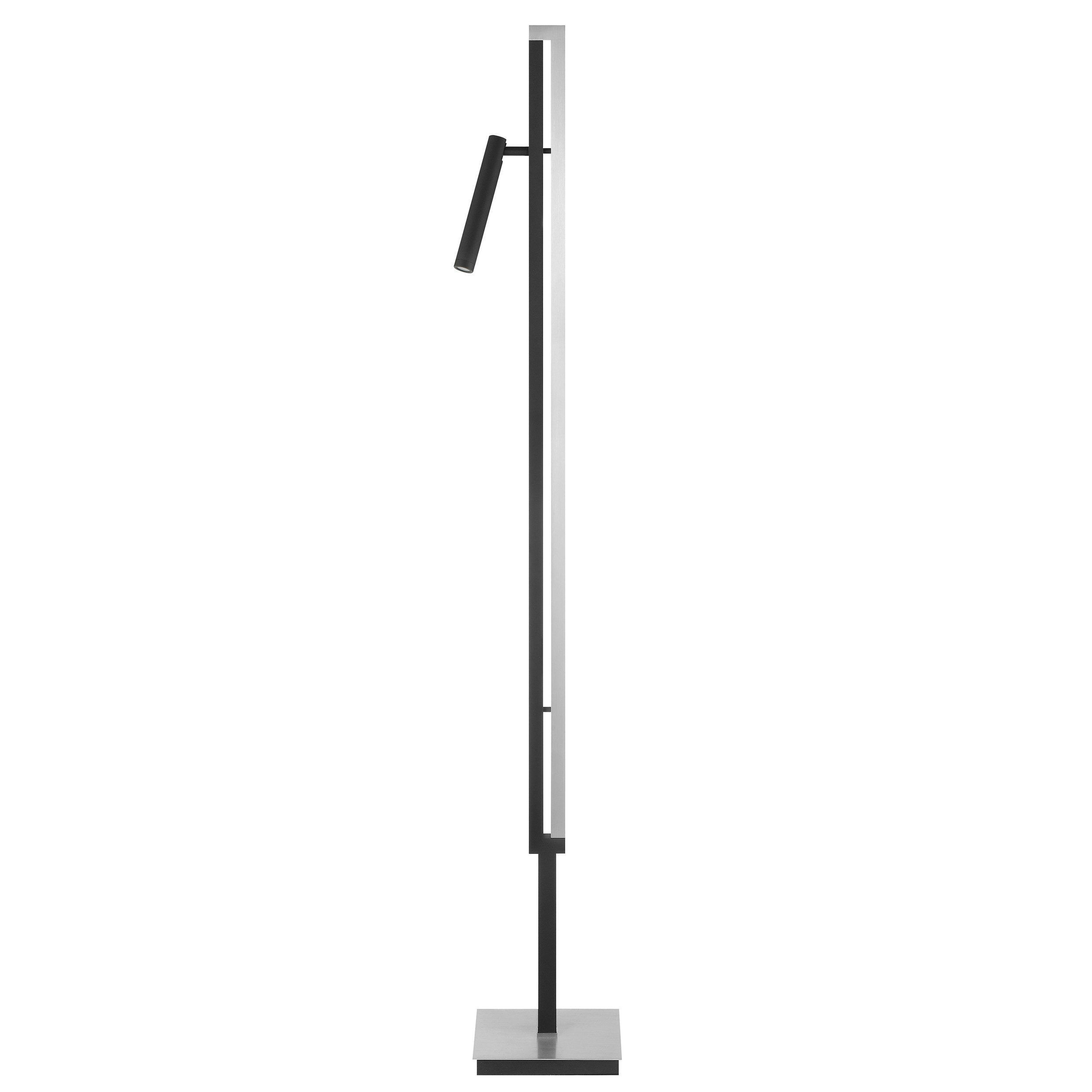 lumiCouture LED Stehlampe Pulse, Dimmfunktion, Memoryfunktion, LED fest integriert, Warmweiß, 150 x 22 x 16 cm, 2700 lm, 2700 K, gebürstetes Aluminium/schwarz