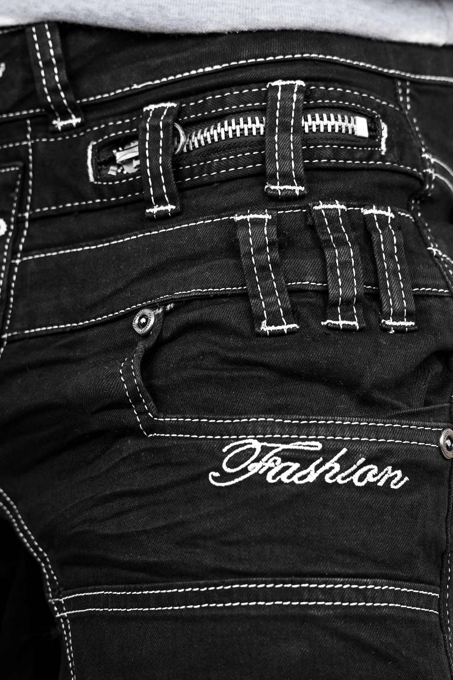 5-Pocket-Jeans Herren Regular Fit Hose Mid Waist KM020-1