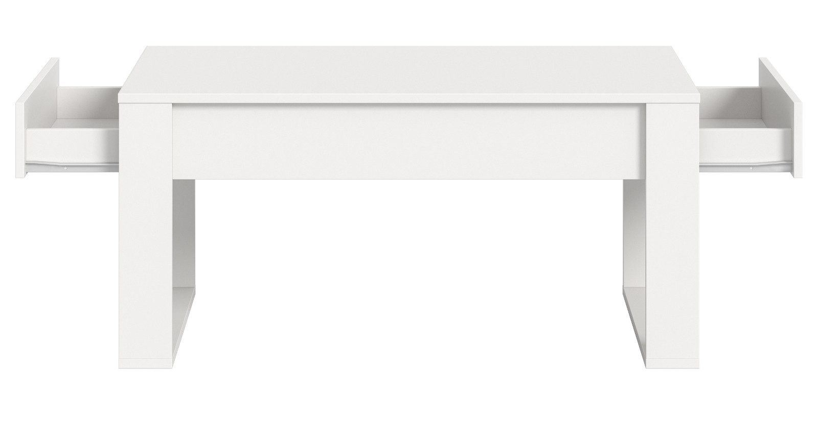 Inn.Furn Couchtisch Jonte (Wohnzimmertisch in weiß mit 2 Schubladen, 110 x 60 cm), Melaminbeschichtet