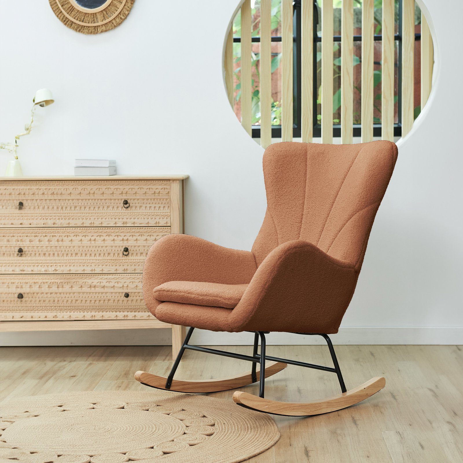 SVITA Schaukelstuhl KNUT, Schaukelsessel,Teddy-Boucle günstig online kaufen
