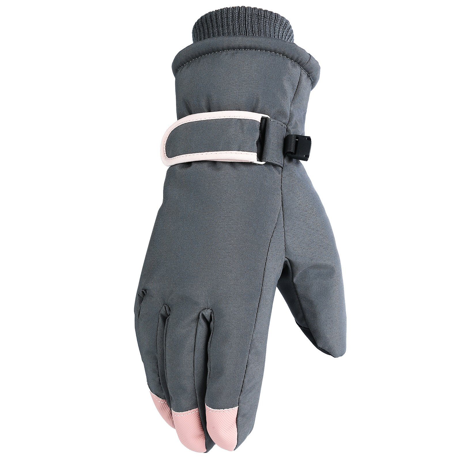 Handschuhe, Sunicol Wandern Touchscreen Warme Grau Thermo, Eislaufen Damen, für Snowboard Handschuhe Skihandschuhe Skifahren Fahrrad Wasserdicht, Sport Winter