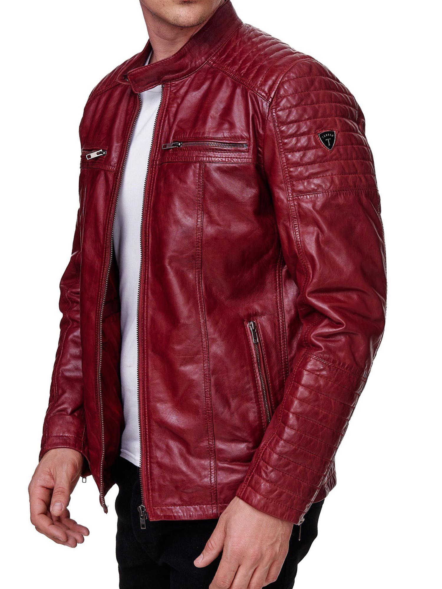 Tazzio Lederjacke 19709 Herren Echtleder Leder Jacke im Biker-Look