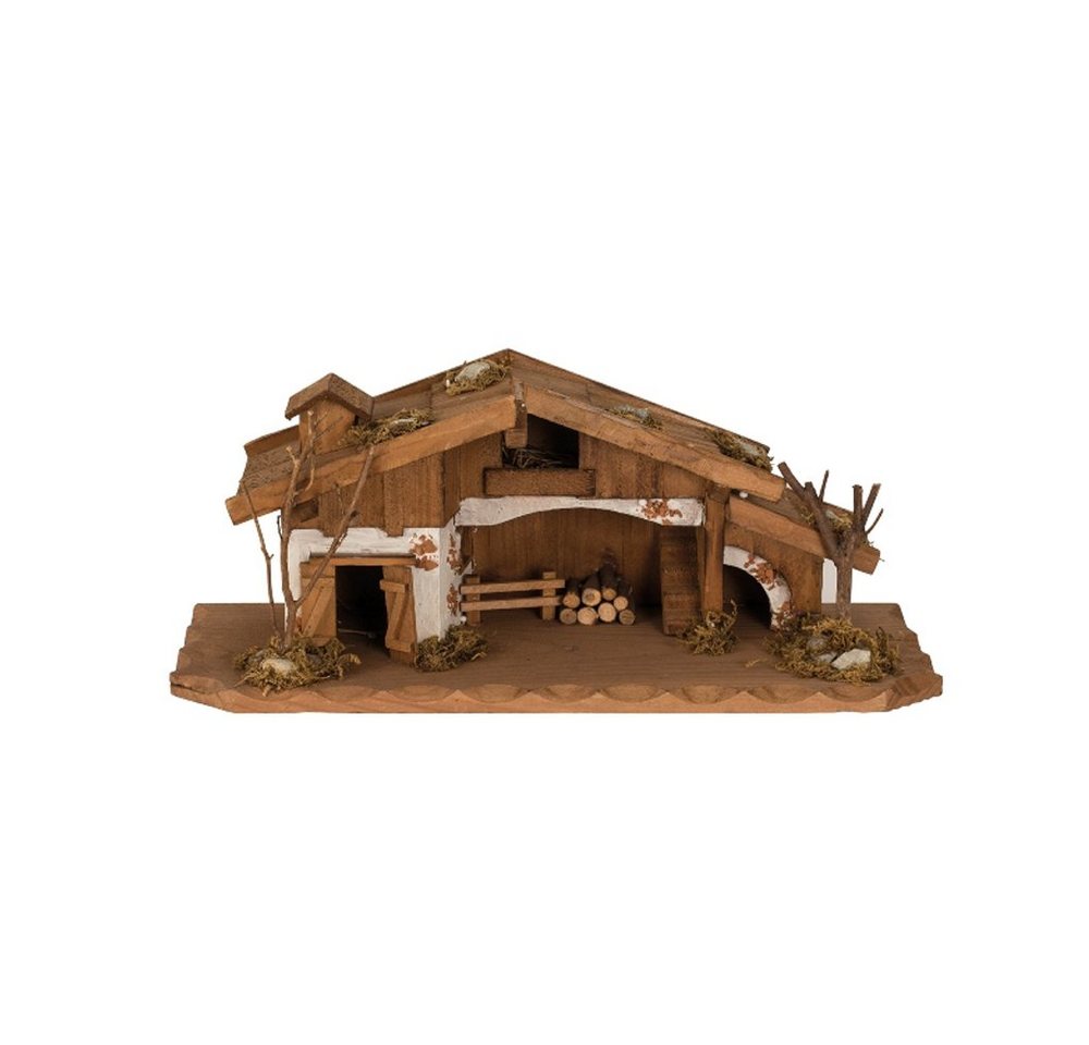 LB H&F Lilienburg Krippe Weihnachtskrippe Bergbauern Krippe Tischkrippe Holzkrippe Krippenstall, Echtholz, wunderschöne Details