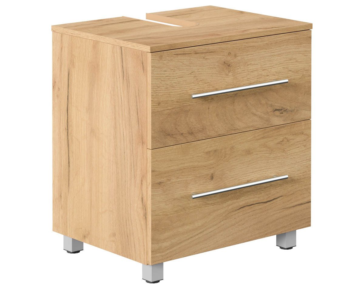Waschtisch-Set Badezimmer Stand-Waschtisch SENTINEL 55cm, gold-eiche