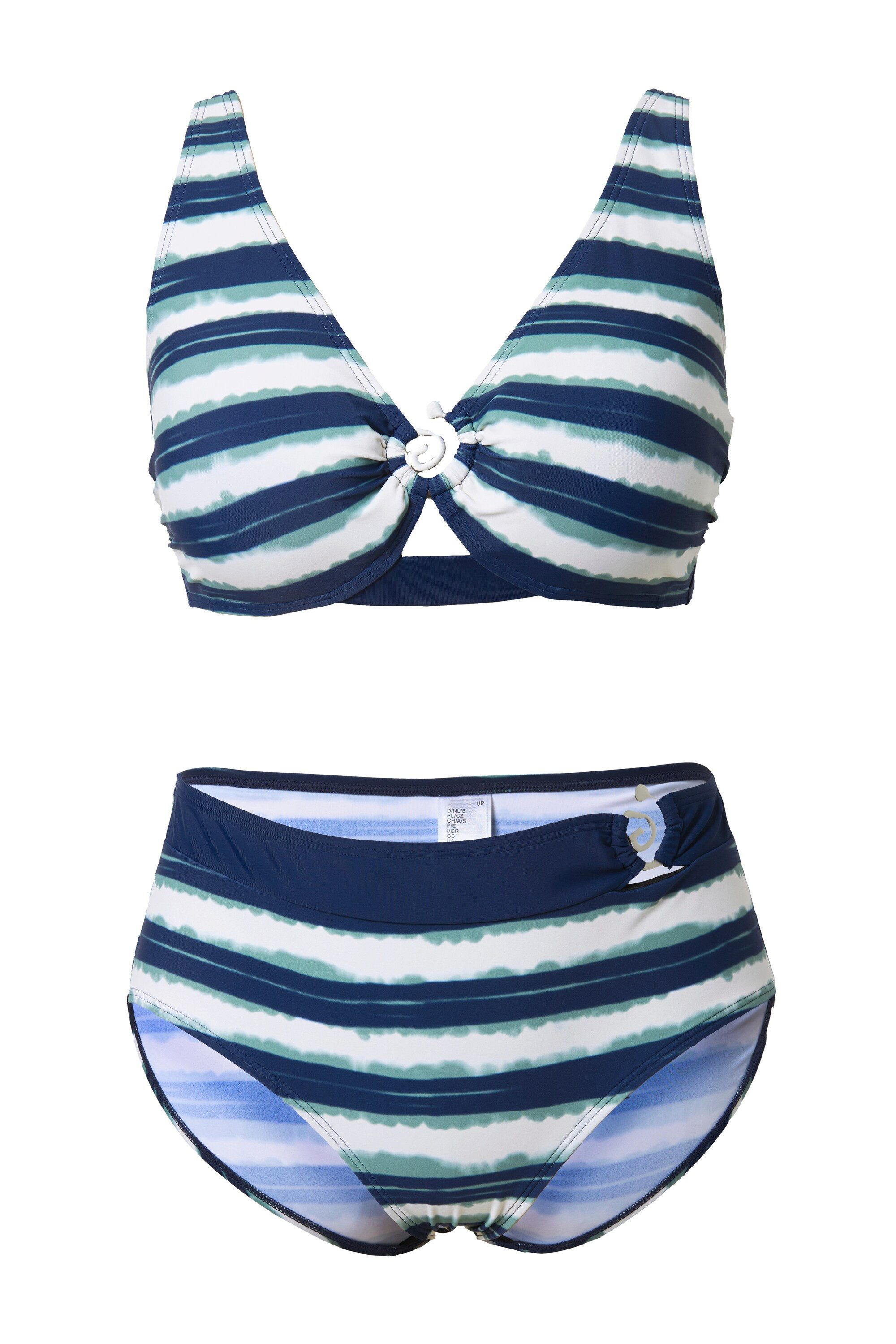 Ulla Popken Soft-BH Bikini Streifen Softcups Träger verstellbar