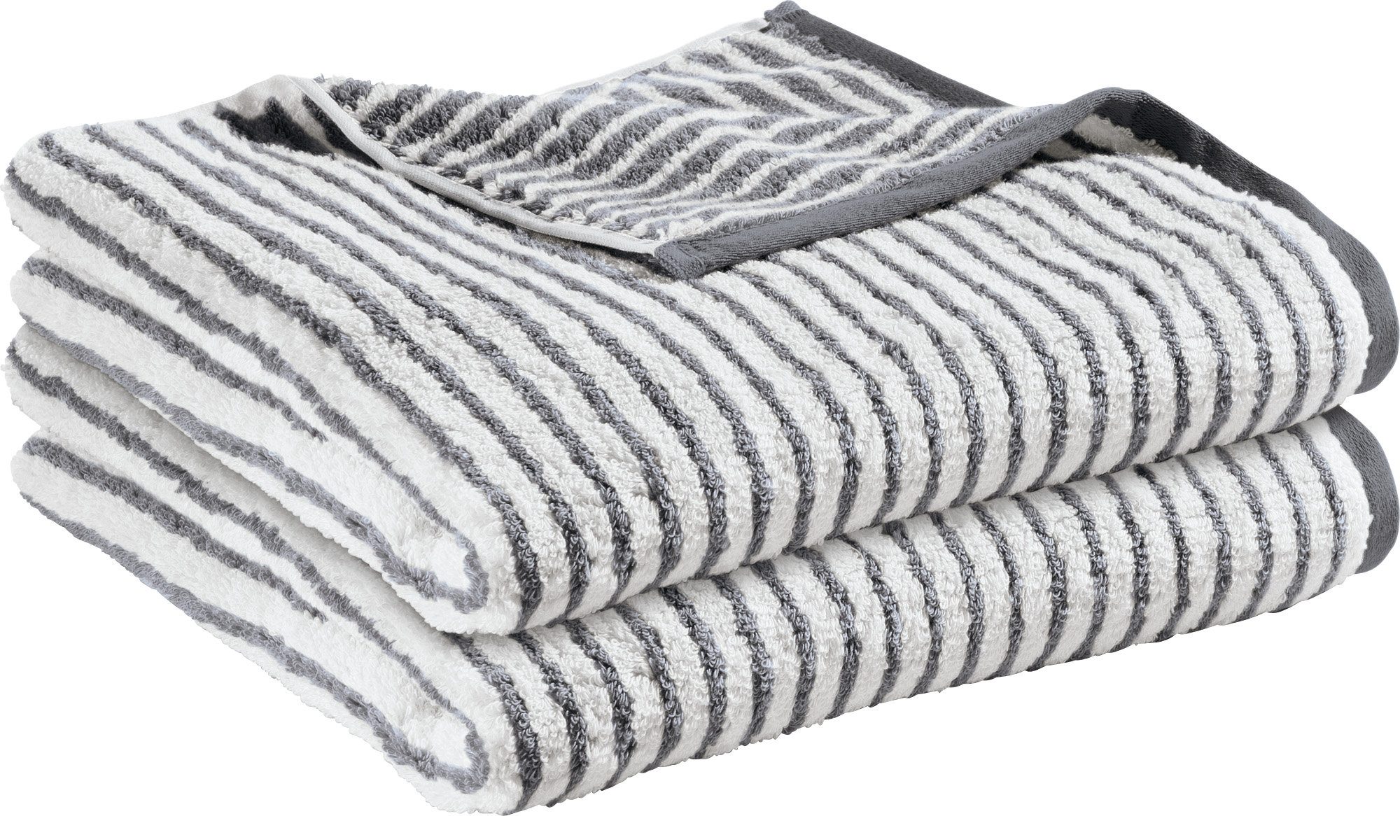 Erwin Müller Duschtuch Duschtuch "Konstanz" 2er-Pack Streifen, Jacquard, Walk-Frottier Streifen