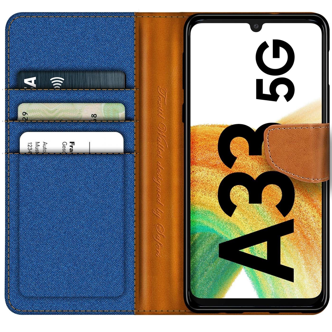 CoolGadget Handyhülle Flip Case Wallet Cover Book Tasche für Samsung Galaxy A33 5G 6,4 Zoll, Handy Tasche mit Kartenfach Book Schutzhülle – Bild 2 von 5