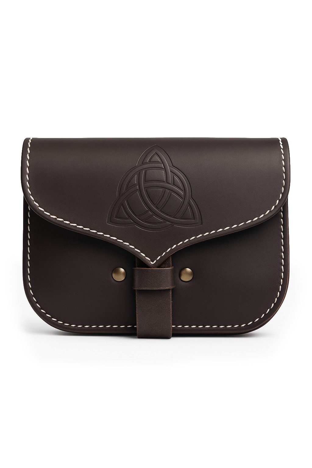 Leonardo Carbone Wikinger-Kostüm Leder-Gürteltasche "Hulda" mit keltischem Knoten, hochwertiges Leder, markante Prägung