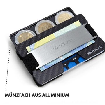 Slimpuro Geldbörse »ATTO Slim Wallet Geldbörse extra-flach 16 Karten Münzfach Geldklammer Carbon«