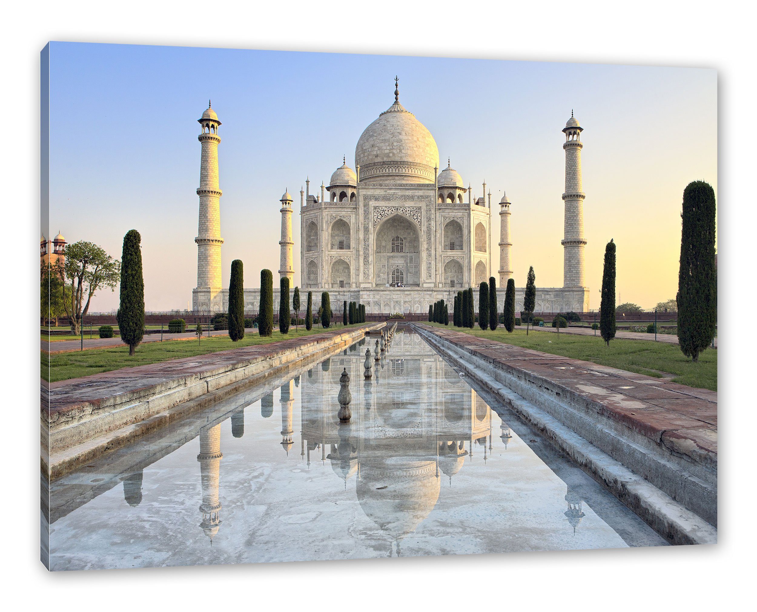 Taj bespannt, Mahal Mahal, (1 Leinwandbild inkl. Leinwandbild Pixxprint St), fertig Zackenaufhänger Taj