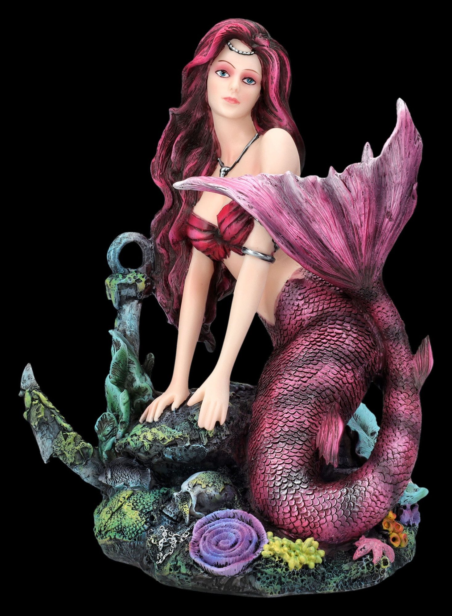 Figuren Shop GmbH Fantasy-Figur Meerjungfrauen Figur - Morana auf Meeresgrund - Fantasy Nixe magische