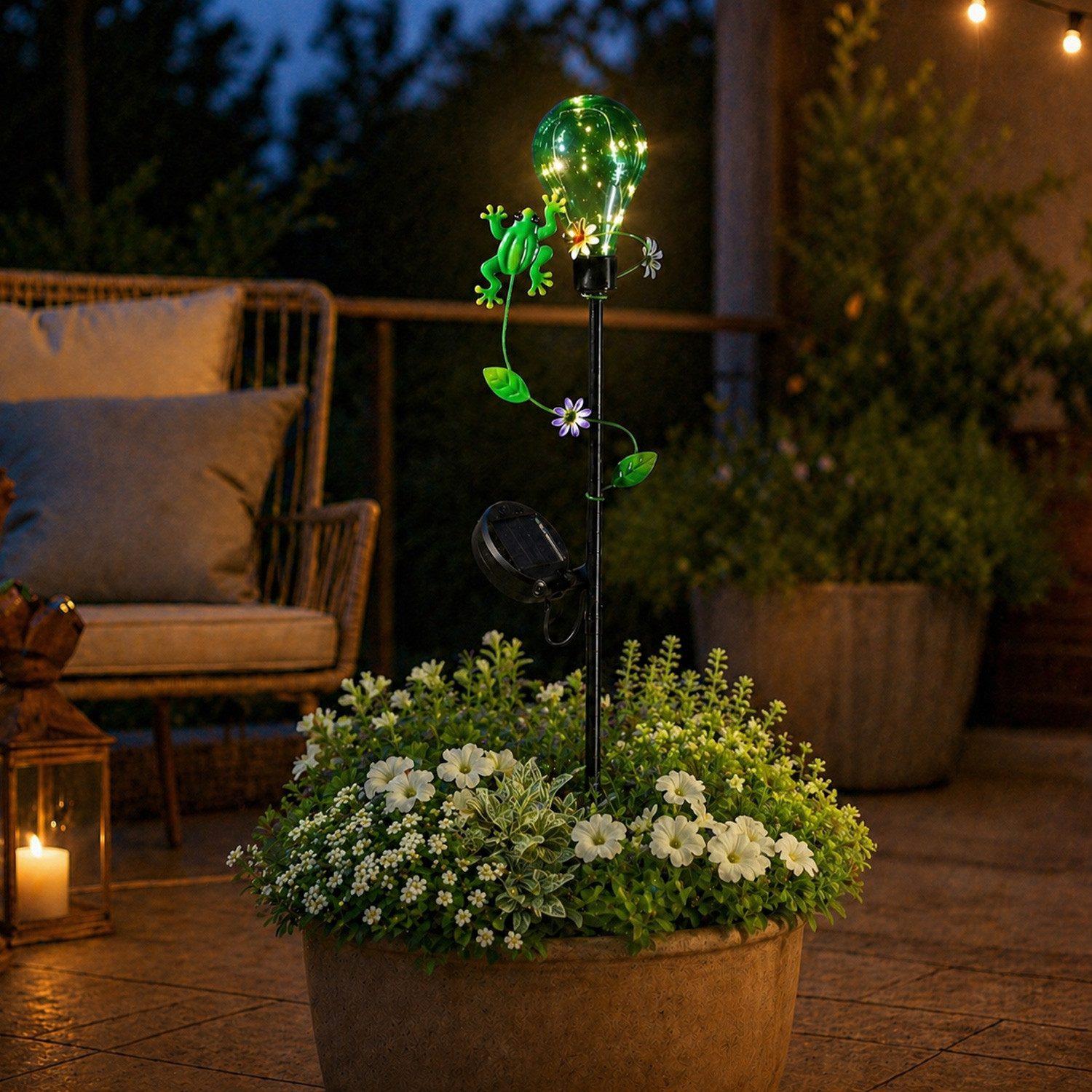 MARELIDA LED Solarleuchte LED Solar Gartenstecker Frosch Garten Balkon Deko Erdspieß H: 84cm, LED Classic, warmweiß (2100K bis 3000K)