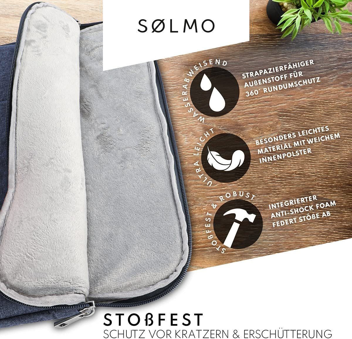 - Green/Black Steppe Laptoptasche Laptoptasche Pro Pro für Notebooktasche Surface 13, MacBook Stoßfeste 13" geeignet Design sølmo 12.3 13" Air, MacBook