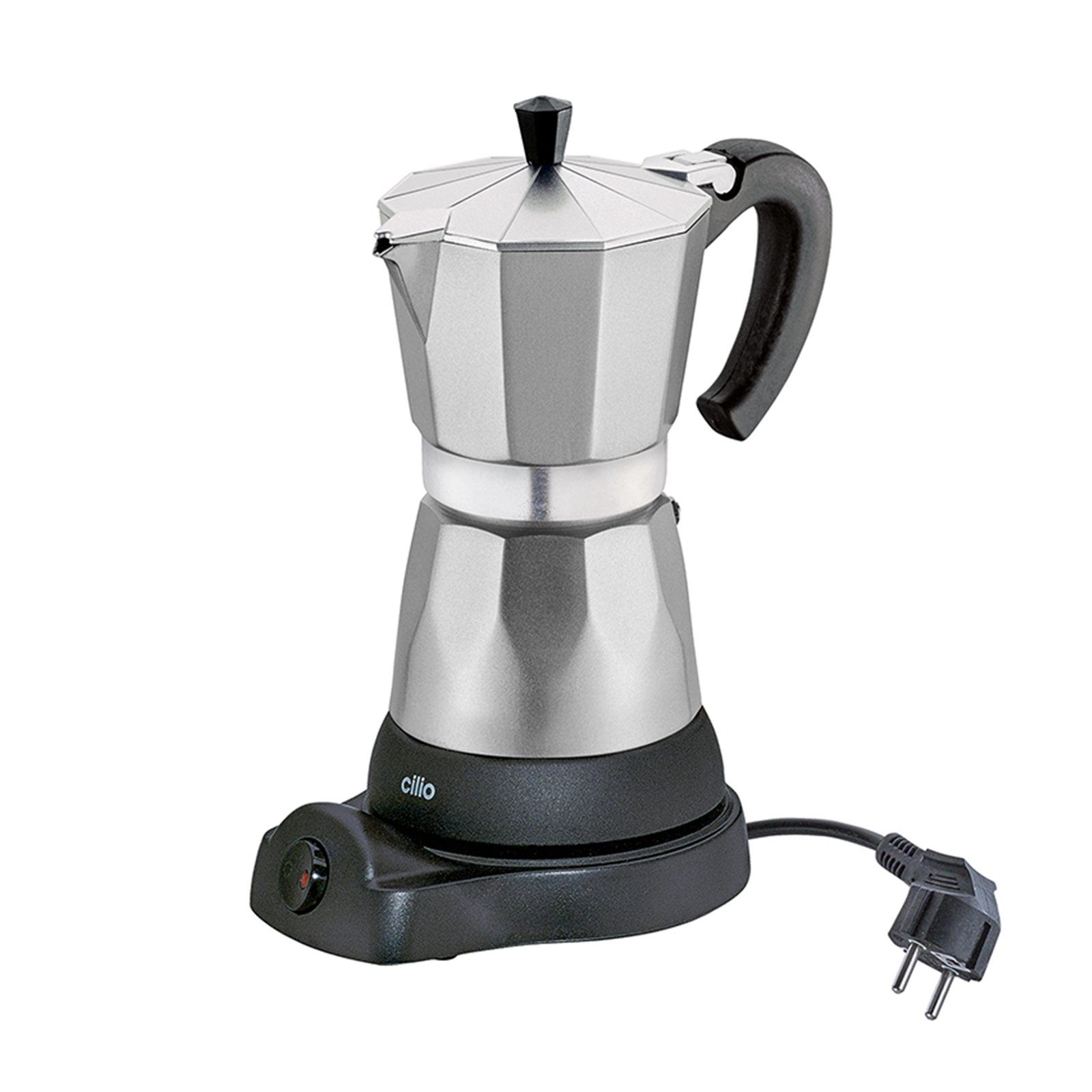 Cilio Espressokocher Elektrischer Espressokocher CLASSICO, mit Warmhaltefunktion, kabelloser Zentralkontakt