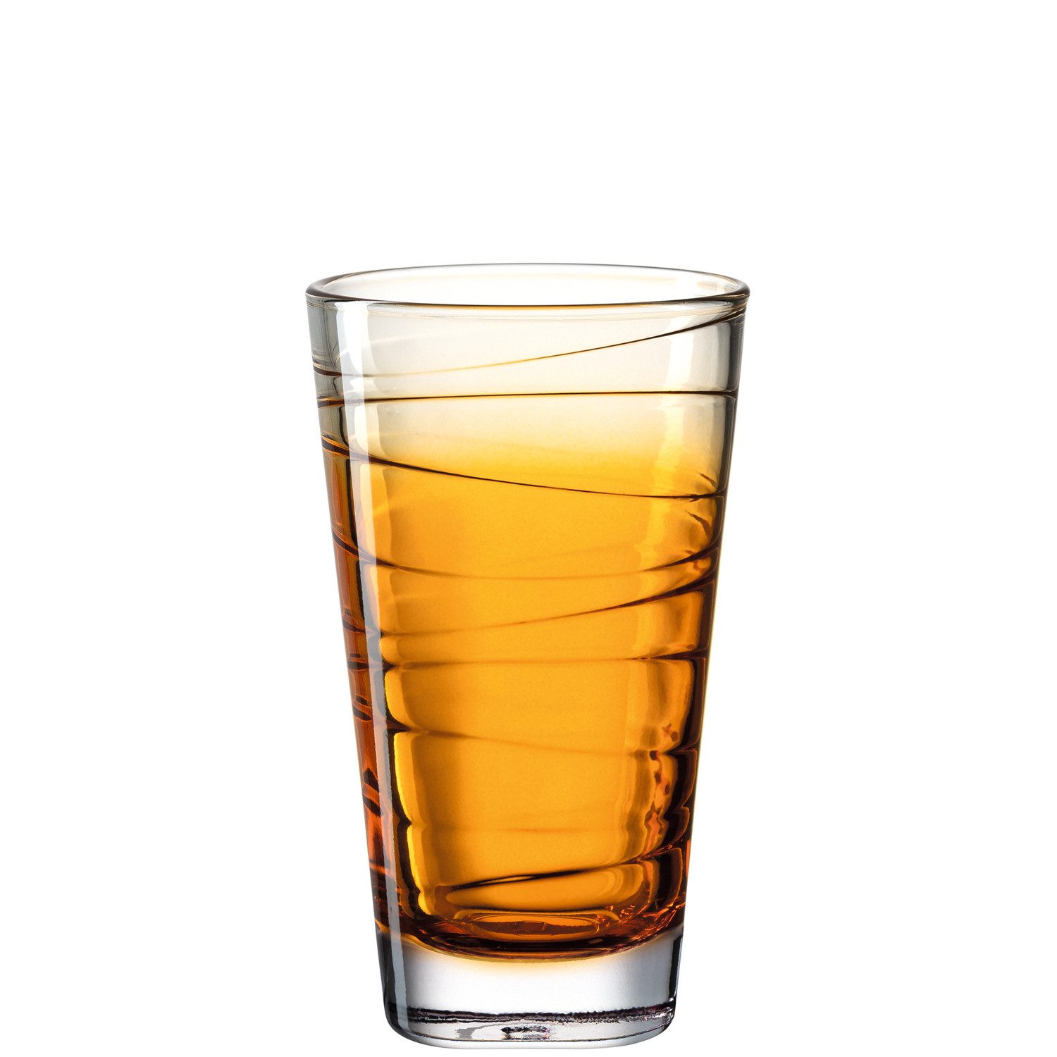LEONARDO Glas Vario Struttura, Kalk-Natron Glas, 6 Trinkgläser, Spülmaschinenfest, orange