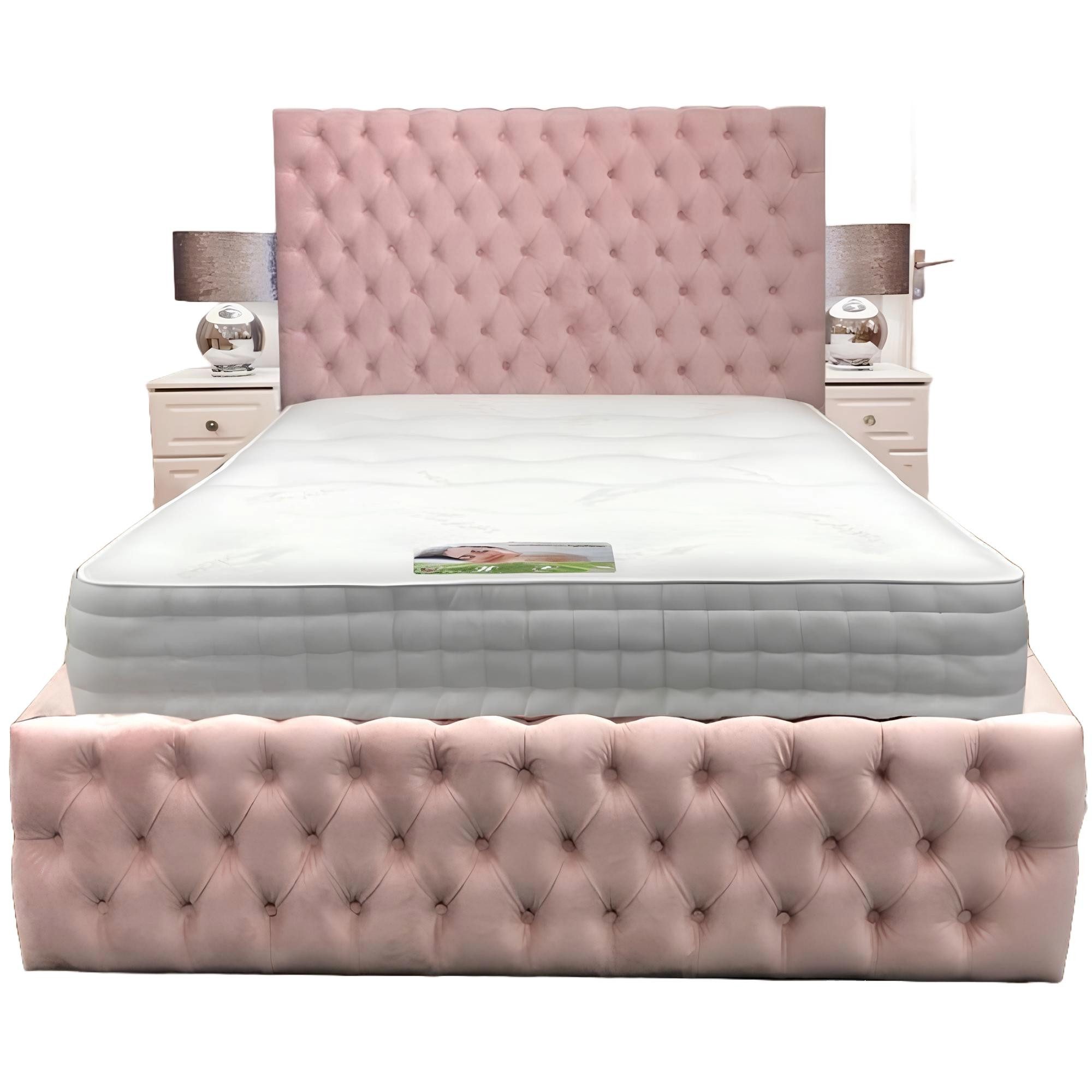 Xlmoebel Bett Luxuriöses Hotelbett mit Designer-Textilien und Lederverkleidung für (Chesterfield Bett 4062292302725), Hergestellt in Europa