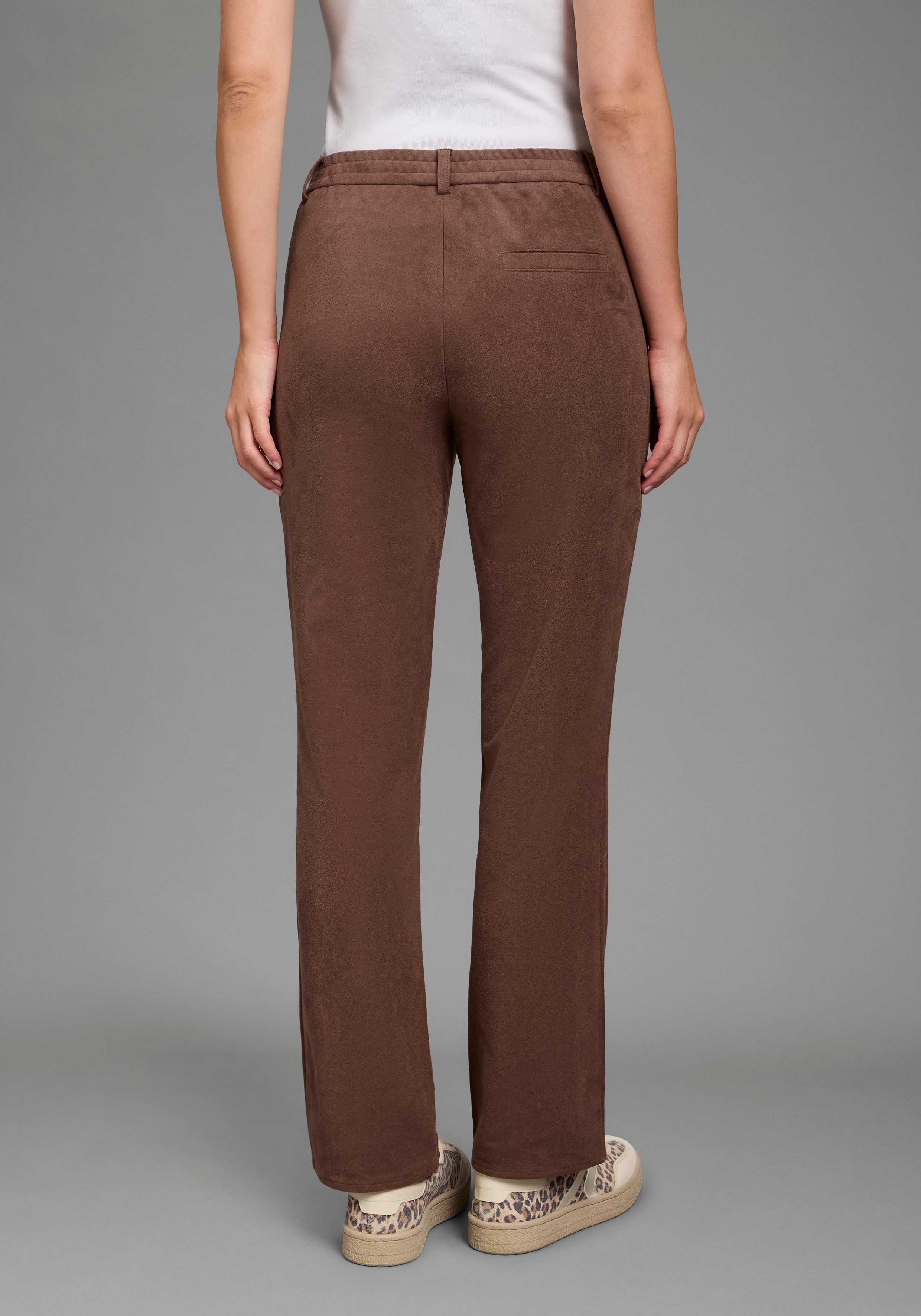 Laura Scott Lederimitathose Bootcut-Passform, normale Leibhöhe, femininer Stil
