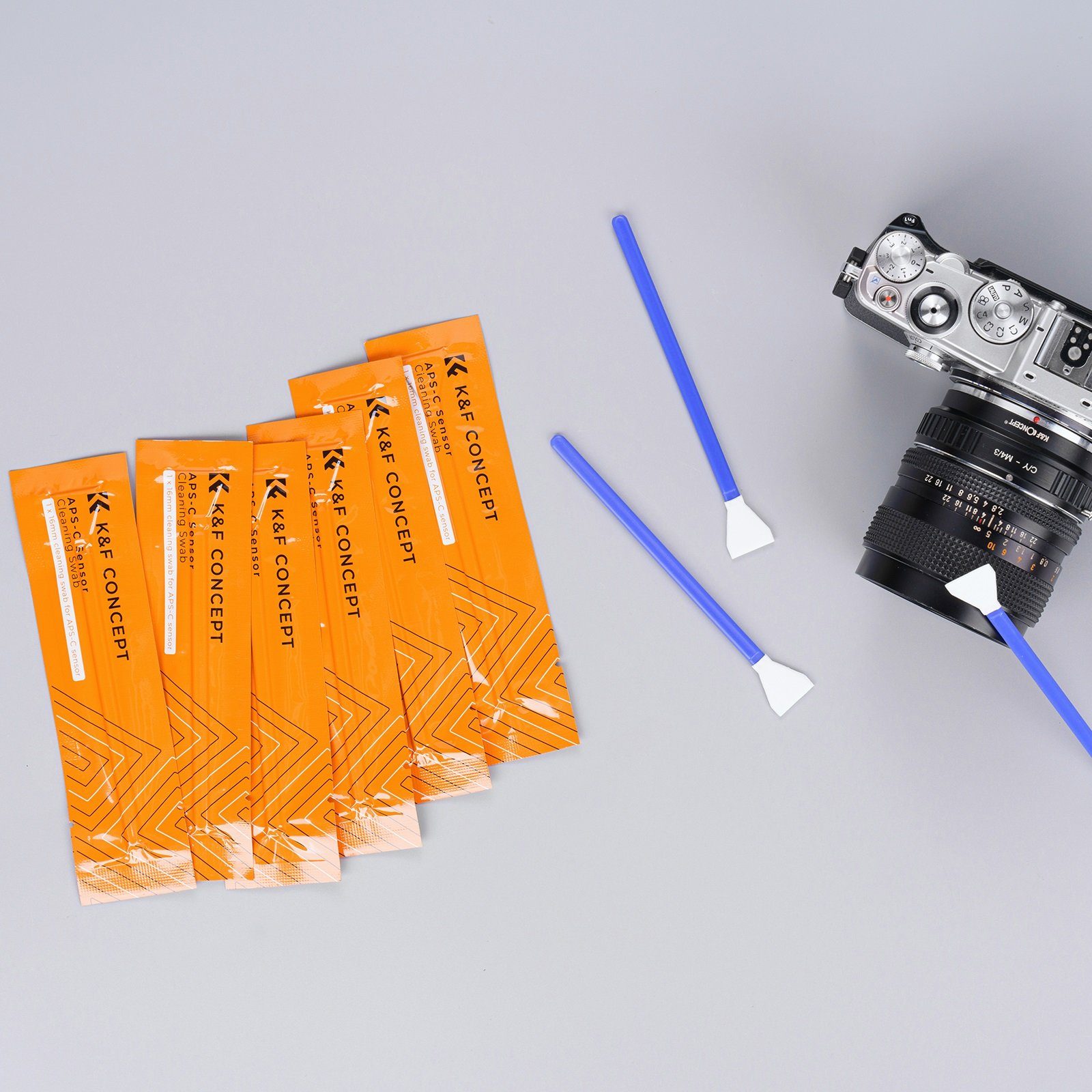 Minadax Kamerazubehör-Set K&F Sensor Reinigungs-SET Reiniger 20ml Swabs 16mm APS-C - 10x