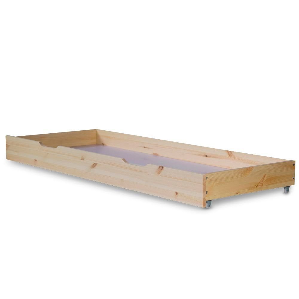 Homestyle4u Bettschubkasten Bettkasten Holz Aufbewahrung mit Rollen Bett